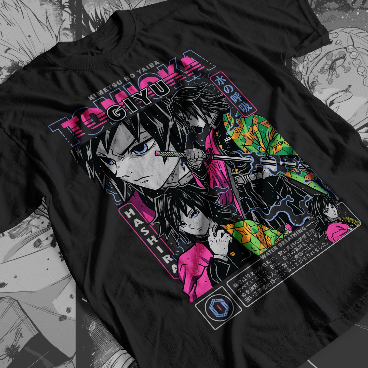 Demon Slayer - Giyu Tomioka 01 Premium Anime Design, High Quality DTF Print, 100% Cotton Shirt