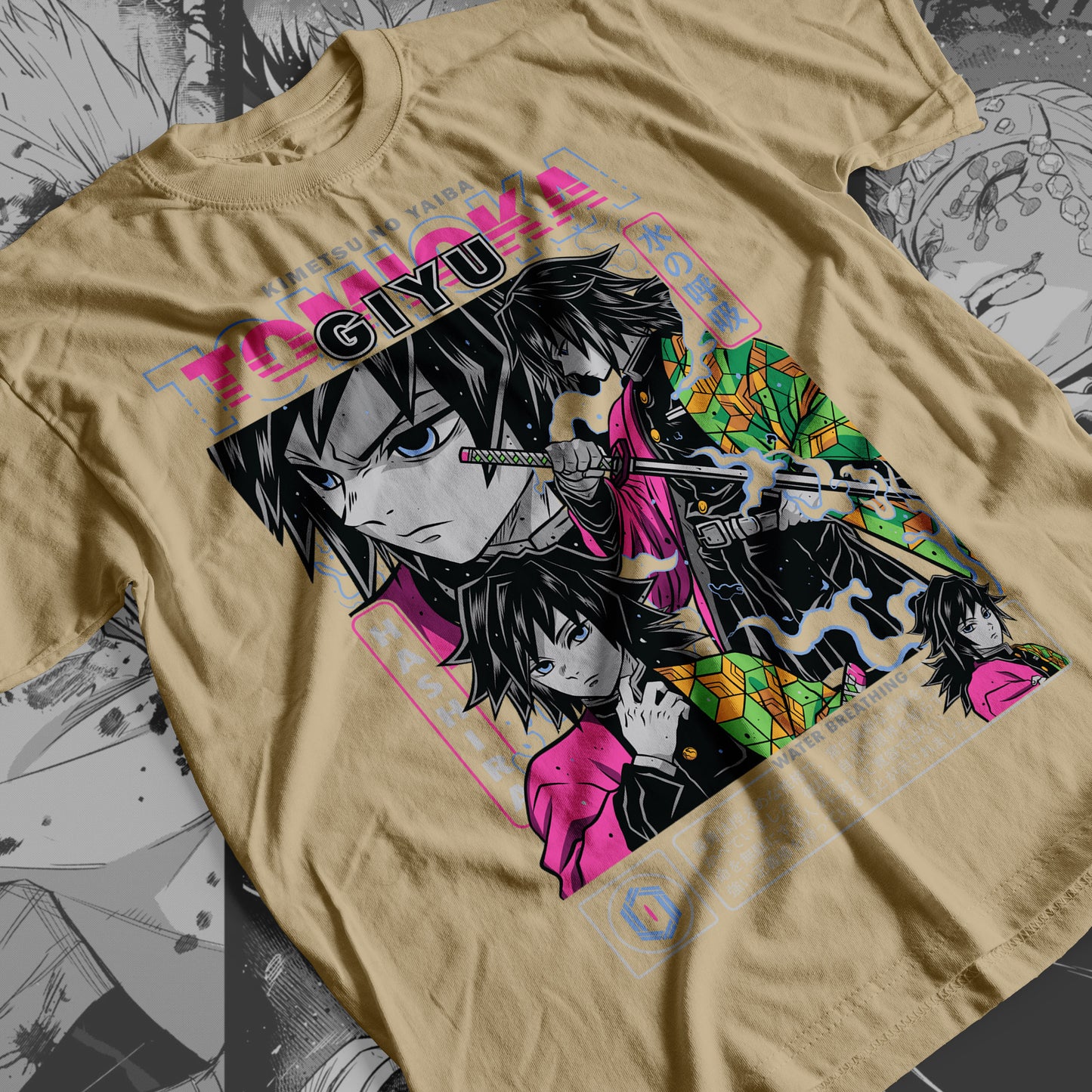 Demon Slayer - Giyu Tomioka 01 Premium Anime Design, High Quality DTF Print, 100% Cotton Shirt
