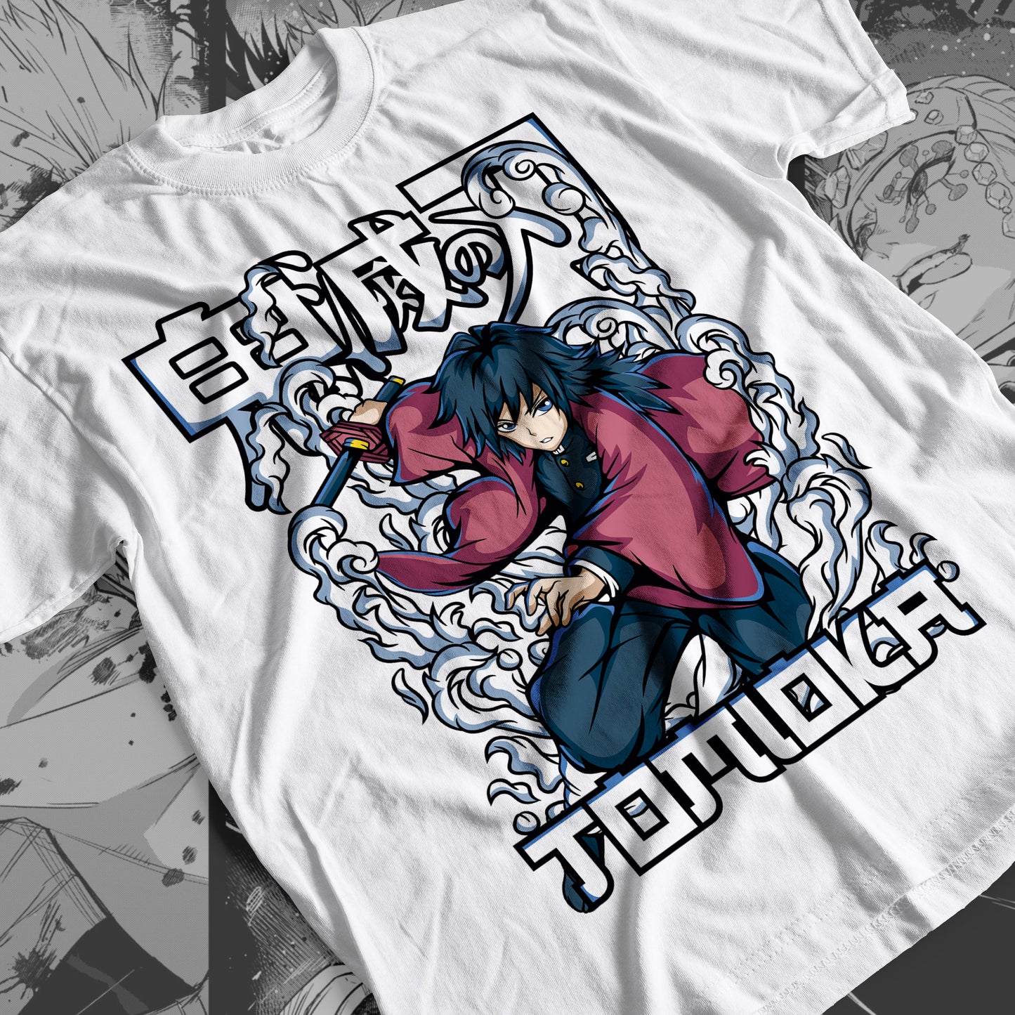 Demon Slayer - Giyu Tomioka 05 Premium Anime Design, High Quality DTF Print, 100% Cotton Shirt