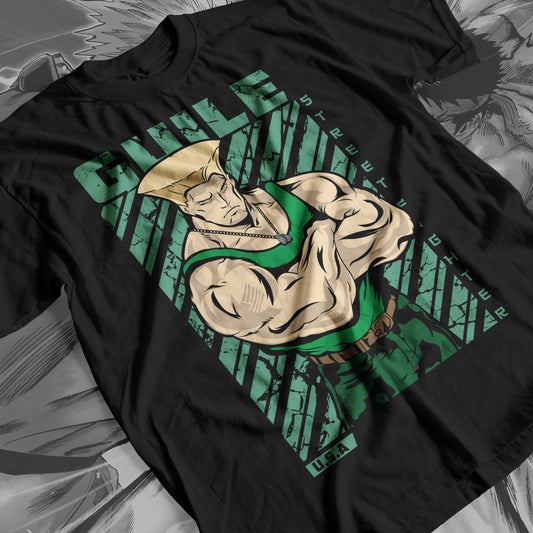 Street Fighter - Guile Premium Anime Design, High Quality DTF Print, 100% Cotton Shirt
