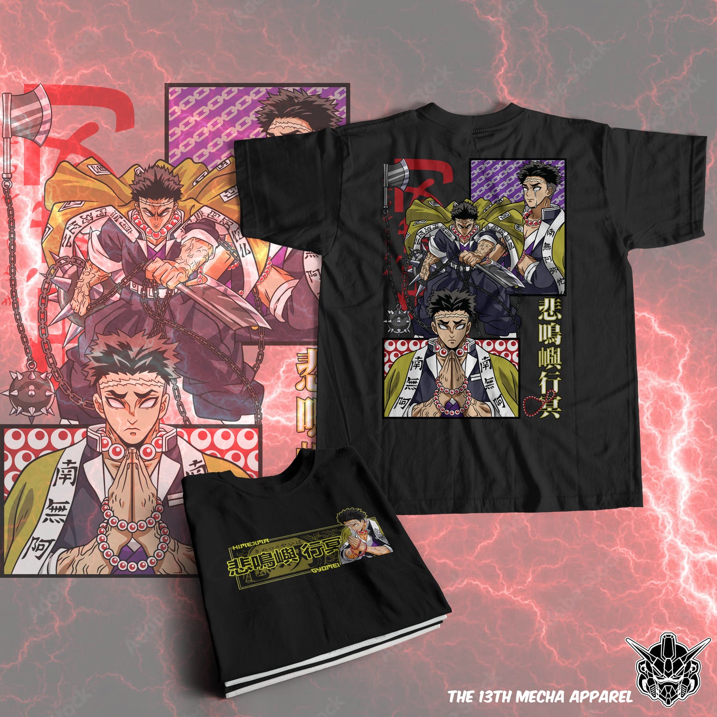 Demon Slayer - Gyomei Himejima 01 Premium Anime Design, High Quality DTF Print, 100% Cotton Shirt