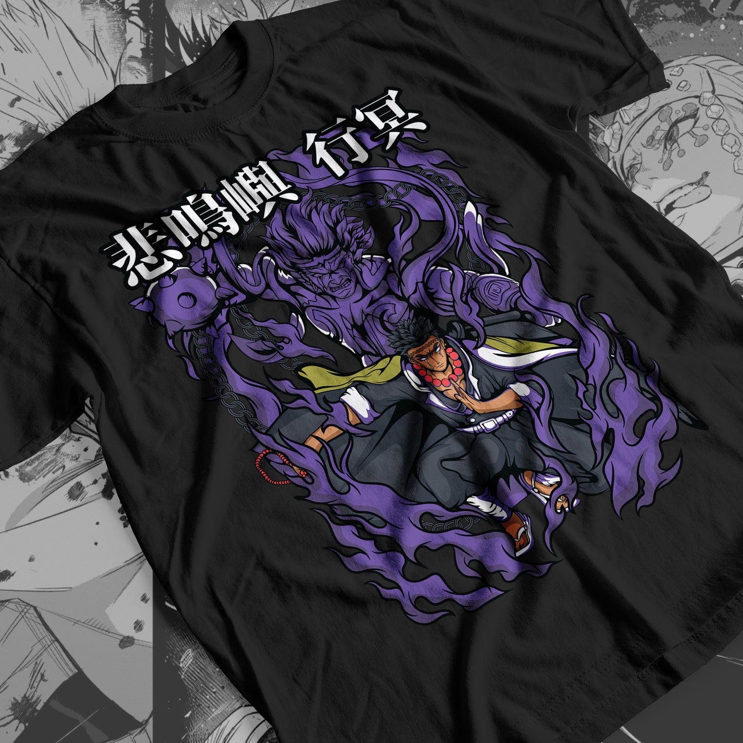 Demon Slayer - Gyomei Himejima 03 Premium Anime Design, High Quality DTF Print, 100% Cotton Shirt