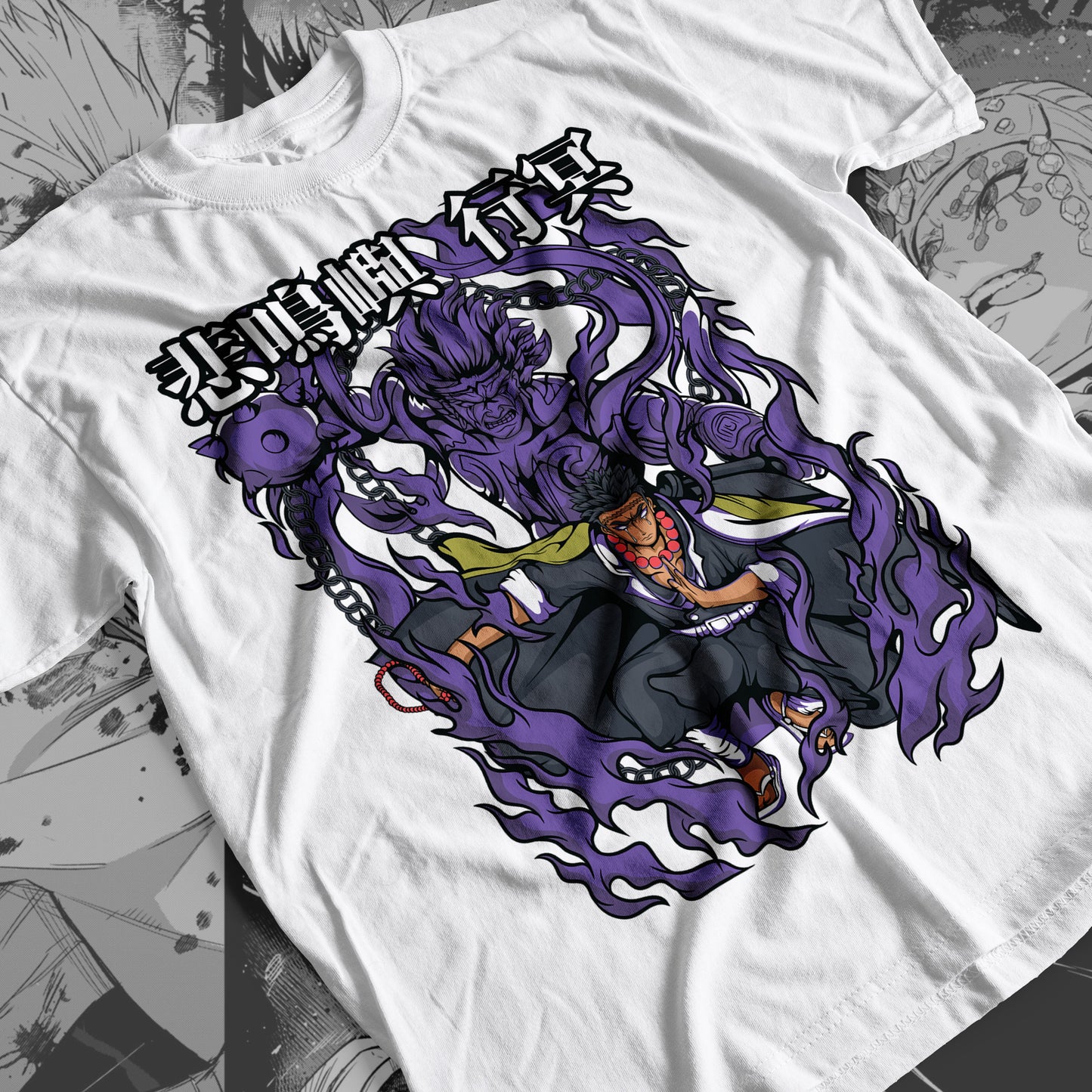 Demon Slayer - Gyomei Himejima 03 Premium Anime Design, High Quality DTF Print, 100% Cotton Shirt