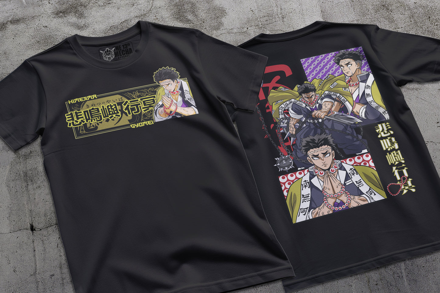 Demon Slayer - Gyomei Himejima 01 Premium Anime Design, High Quality DTF Print, 100% Cotton Shirt