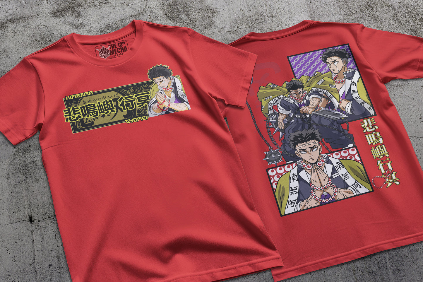 Demon Slayer - Gyomei Himejima 01 Premium Anime Design, High Quality DTF Print, 100% Cotton Shirt