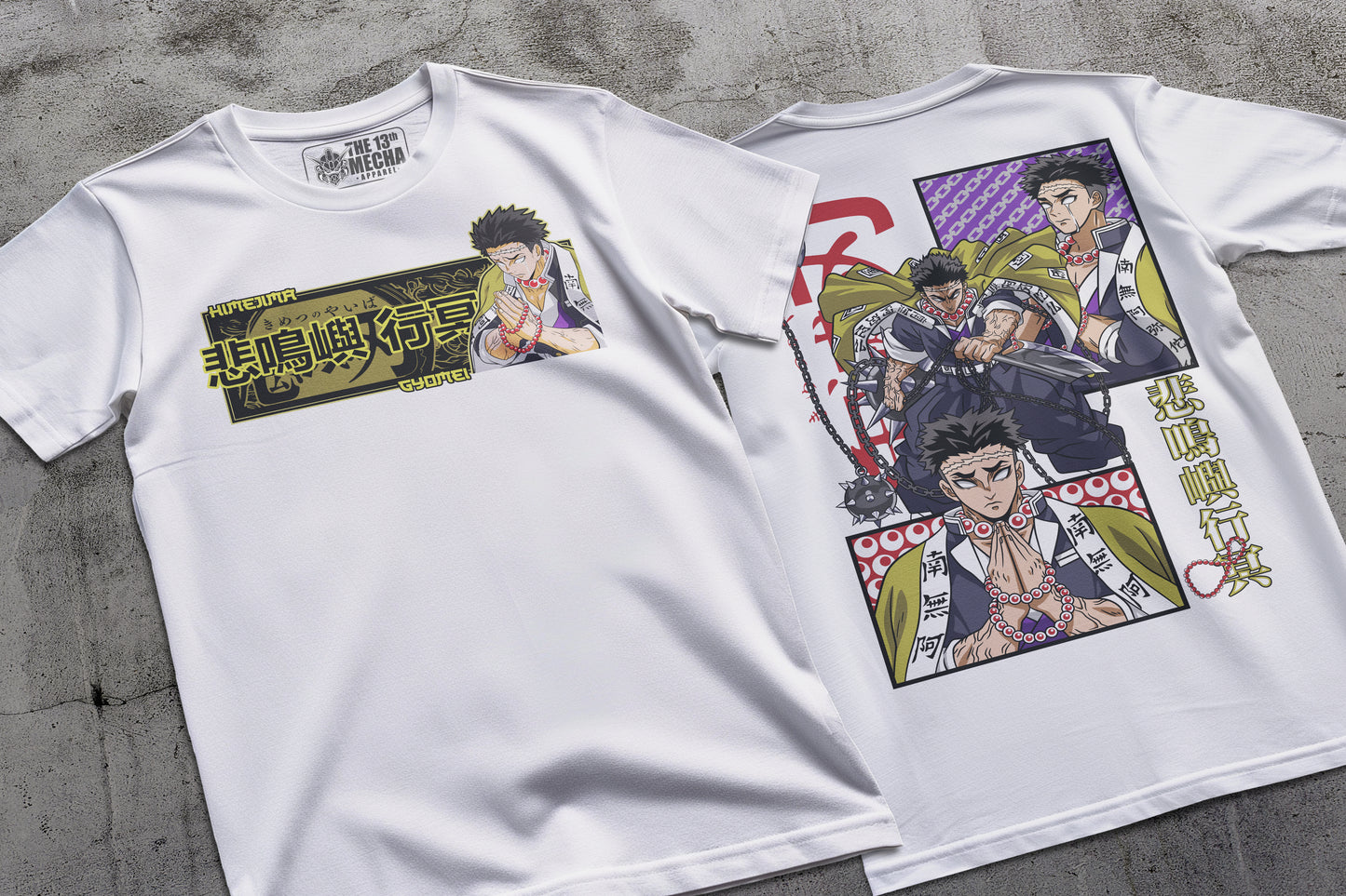 Demon Slayer - Gyomei Himejima 01 Premium Anime Design, High Quality DTF Print, 100% Cotton Shirt