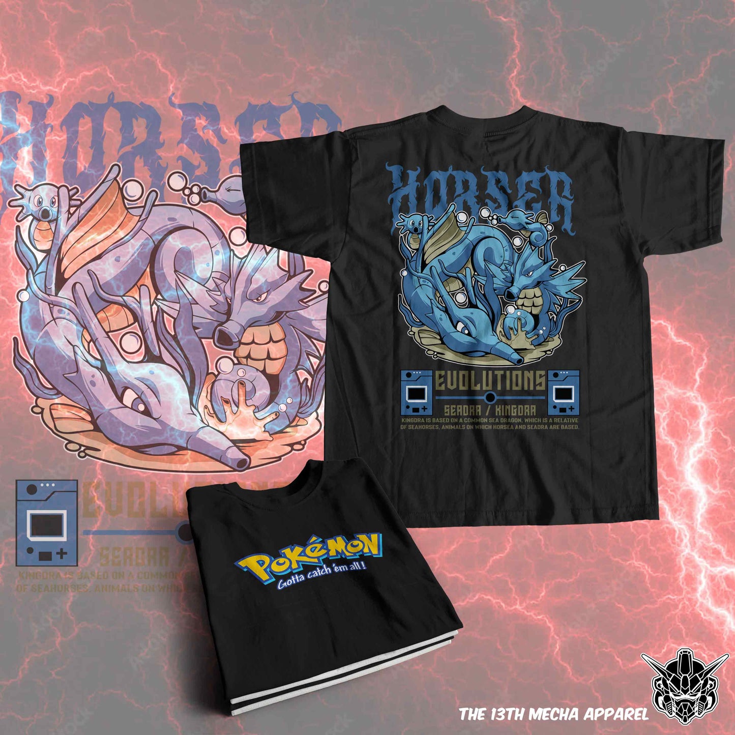Pokemon - Seadra 01 Premium Anime Design, High Quality DTF Print, 100% Cotton Shirt