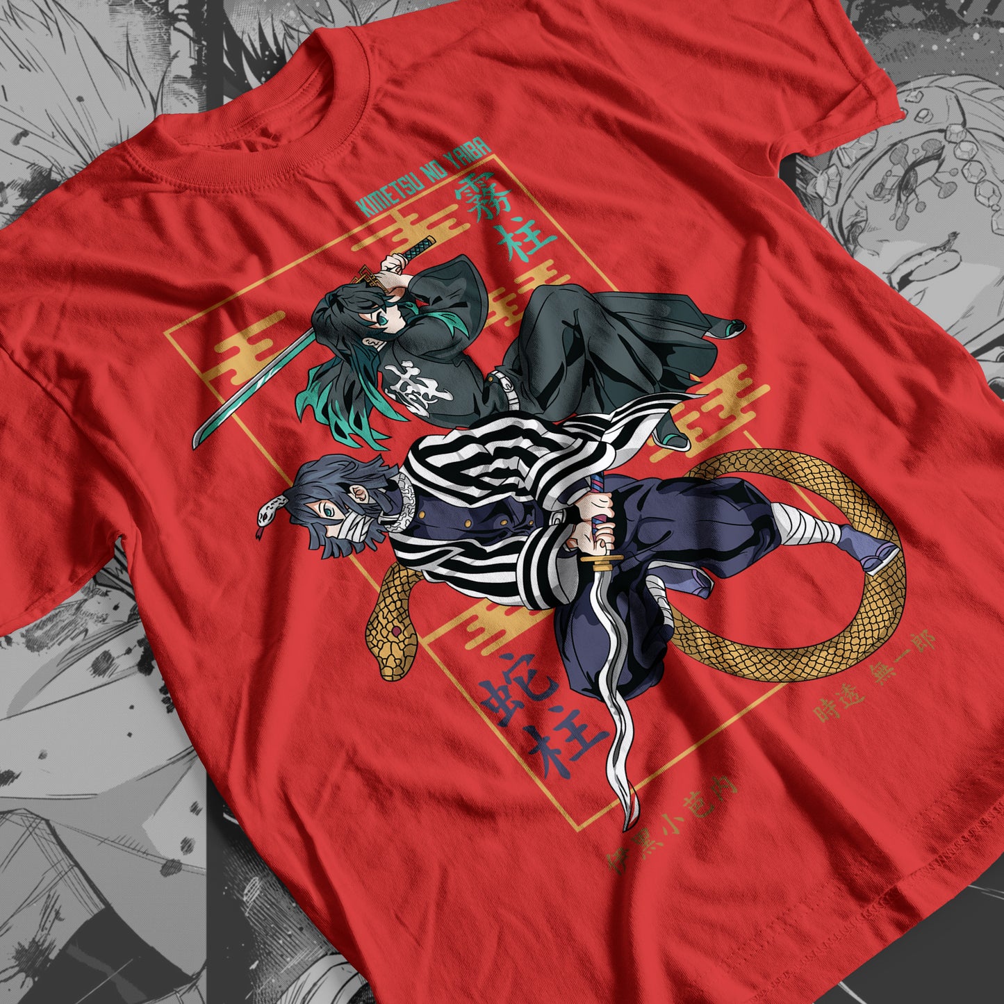 Demon Slayer - Iguro and Tokito 01 Premium Anime Design, High Quality DTF Print, 100% Cotton Shirt
