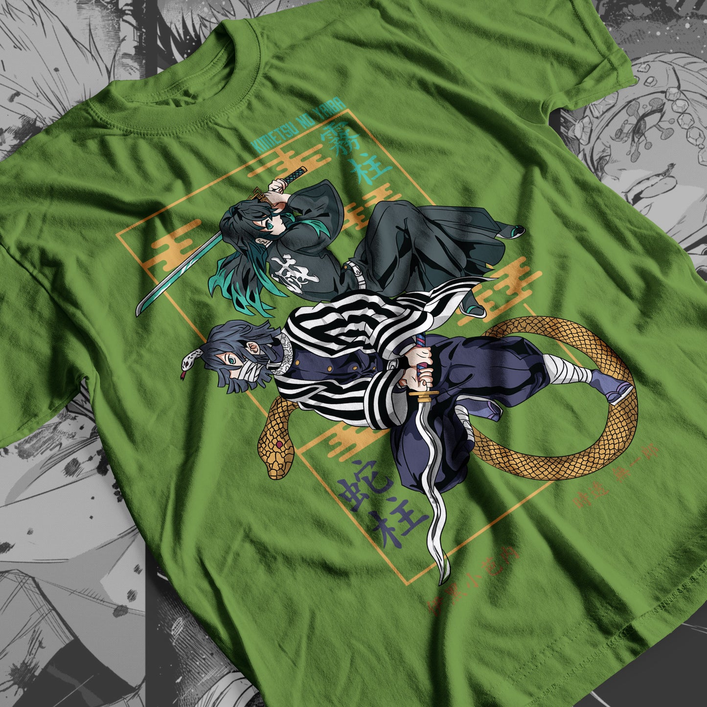 Demon Slayer - Iguro and Tokito 01 Premium Anime Design, High Quality DTF Print, 100% Cotton Shirt