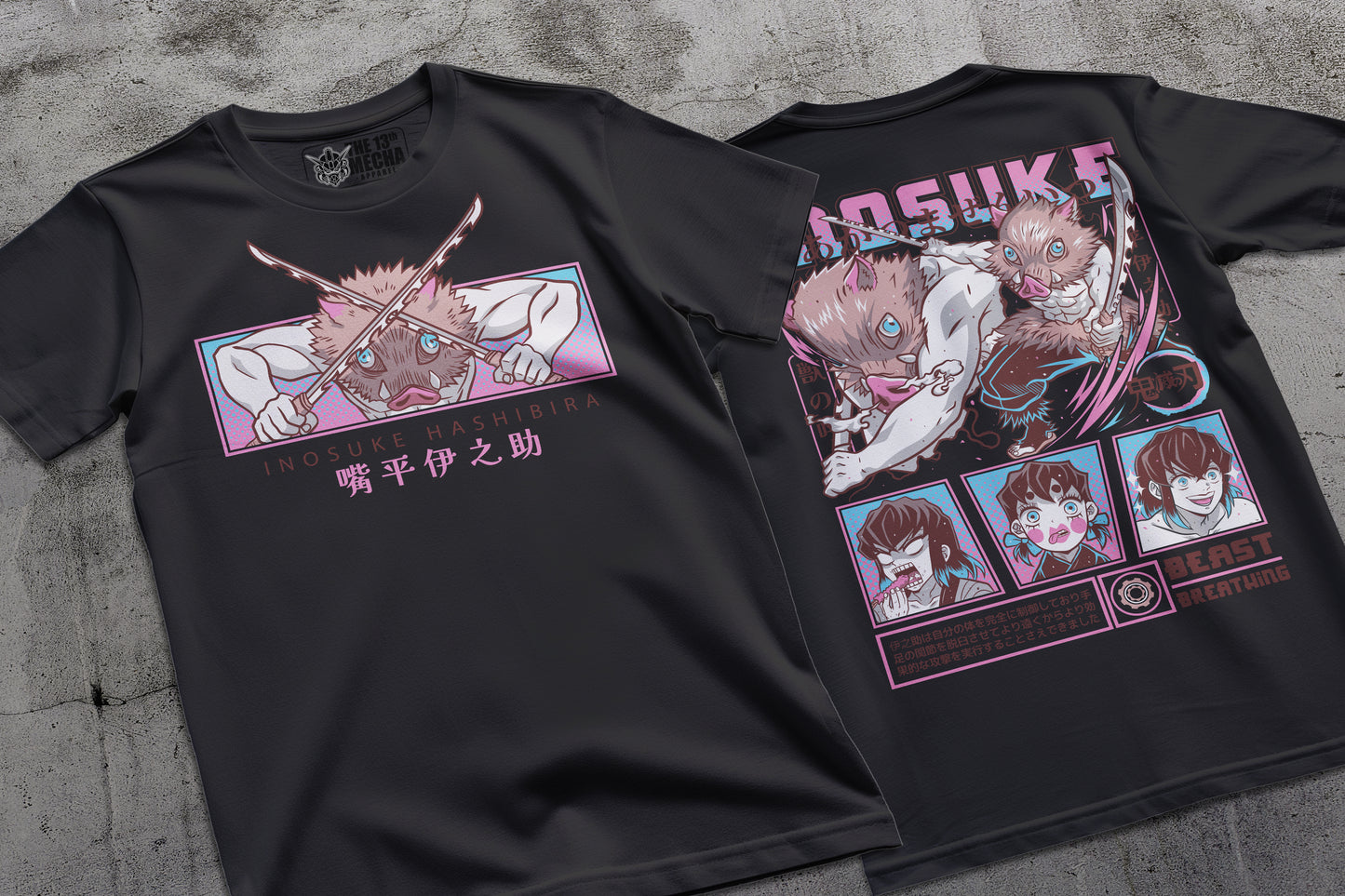Demon Slayer - Inosuke Hashibira 01 Premium Anime Design, High Quality DTF Print, 100% Cotton Shirt