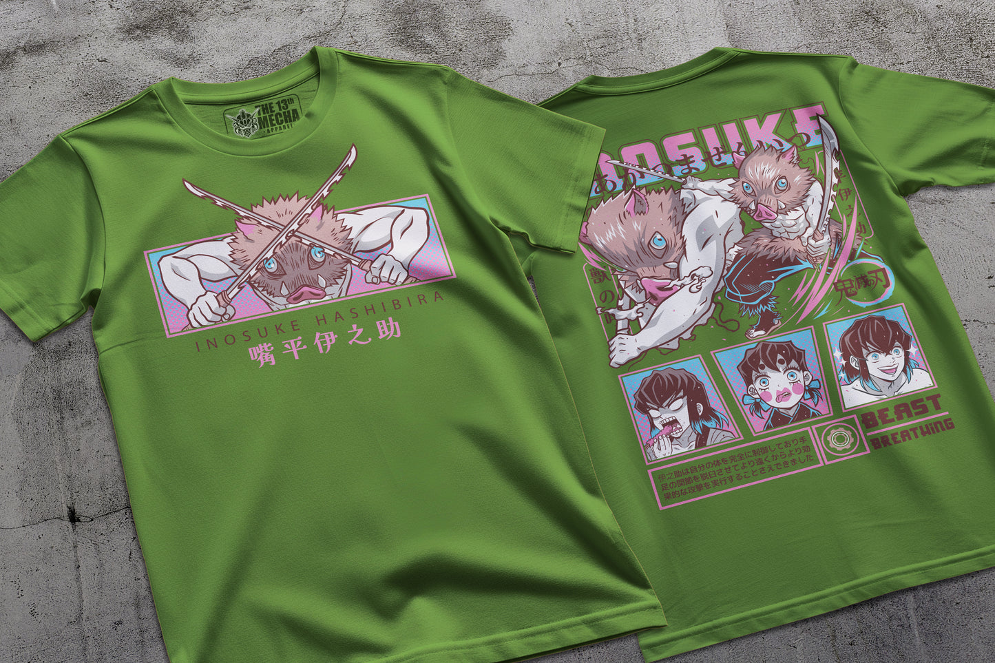 Demon Slayer - Inosuke Hashibira 01 Premium Anime Design, High Quality DTF Print, 100% Cotton Shirt