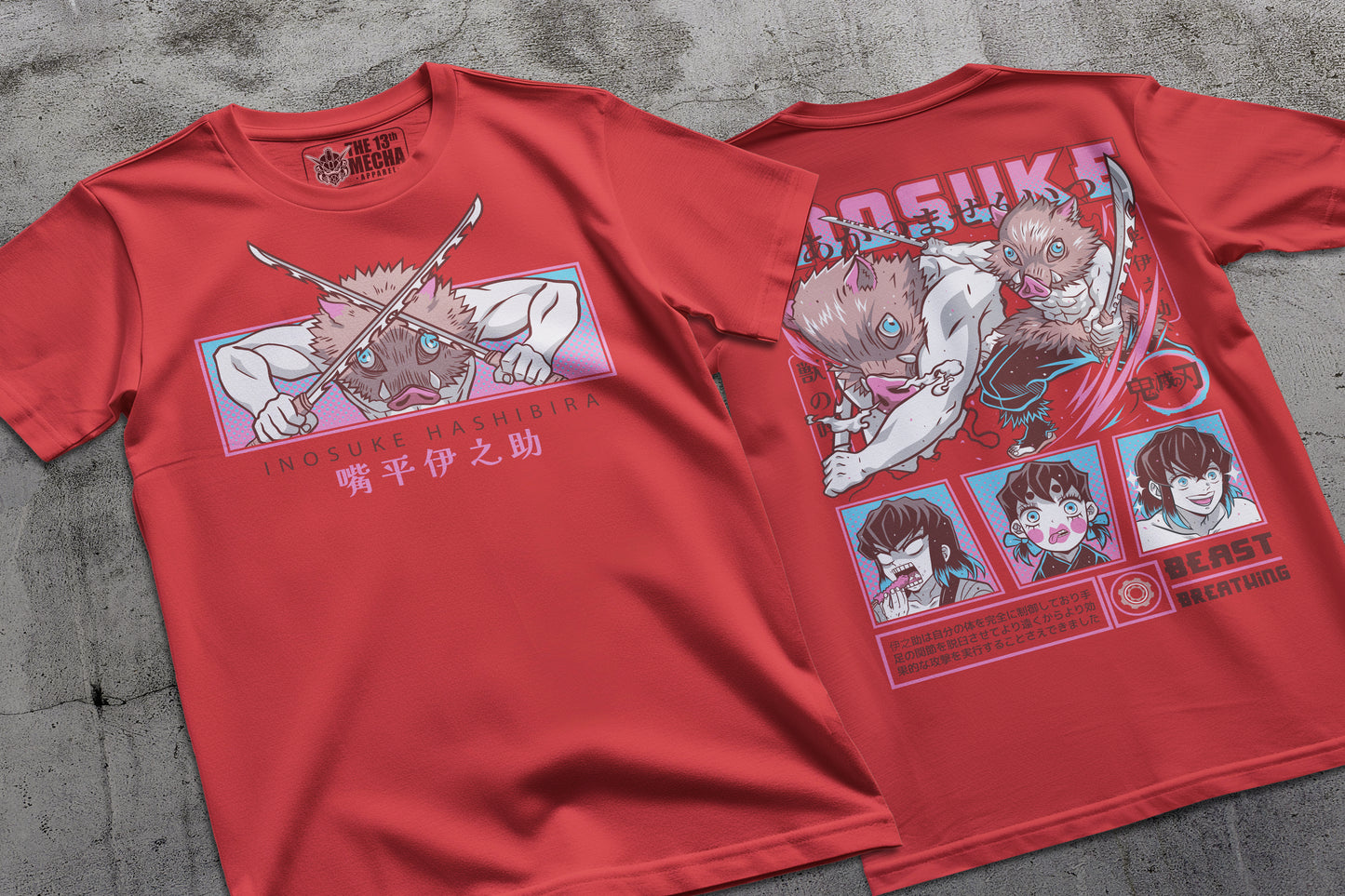 Demon Slayer - Inosuke Hashibira 01 Premium Anime Design, High Quality DTF Print, 100% Cotton Shirt