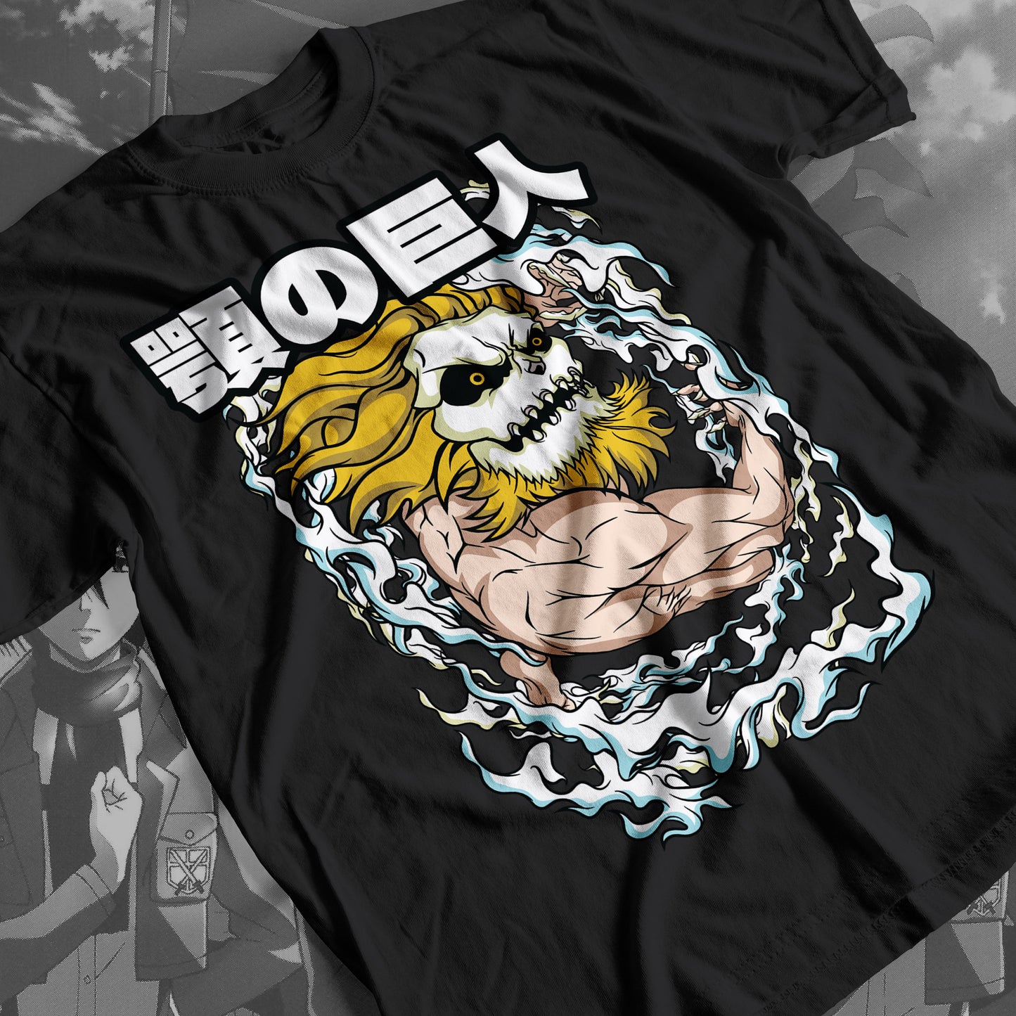 Attack on Titan - Jaw Titan 01 Premium Anime Design, High Quality DTF Print, 100% Cotton Shirt