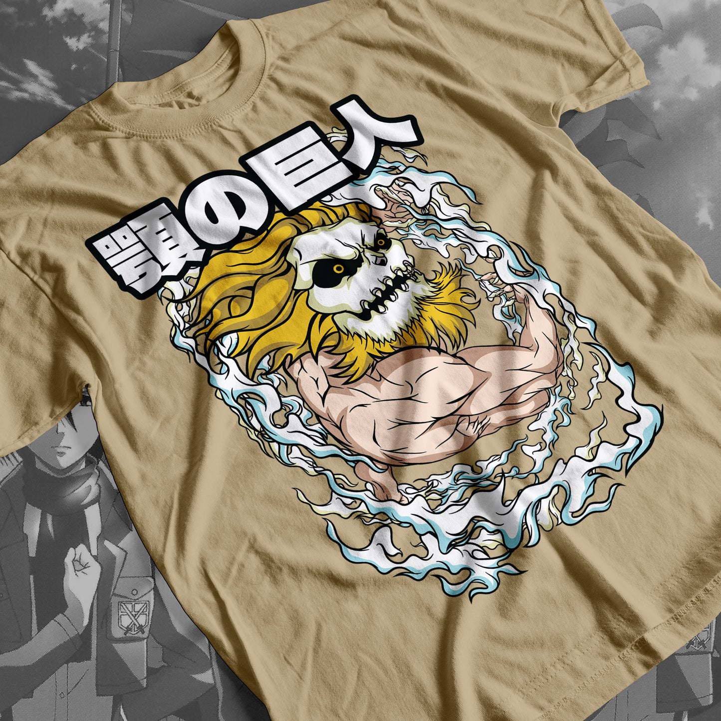 Attack on Titan - Jaw Titan 01 Premium Anime Design, High Quality DTF Print, 100% Cotton Shirt