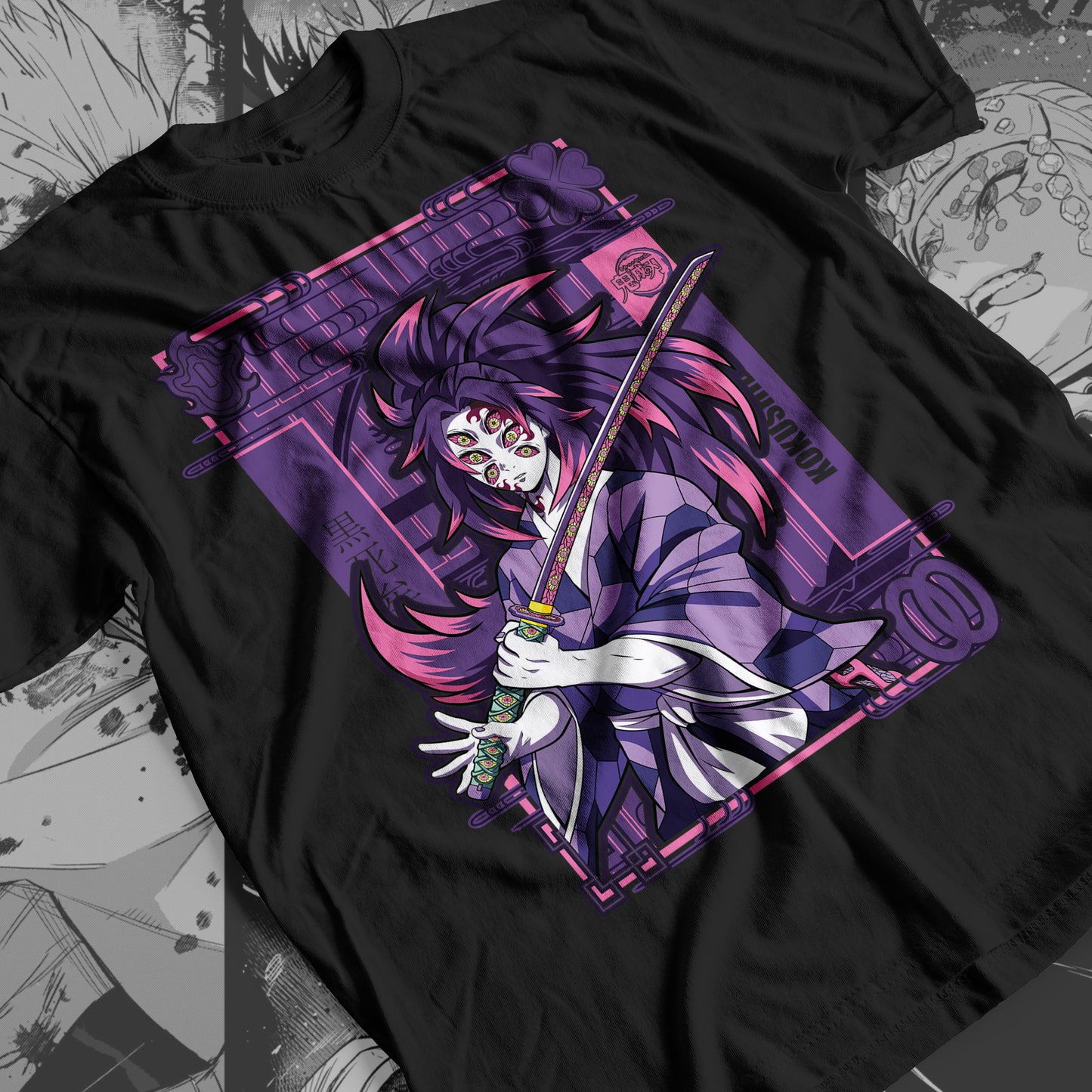 Demon Slayer - Kokushibo 02 Premium Anime Design, High Quality DTF Print, 100% Cotton Shirt