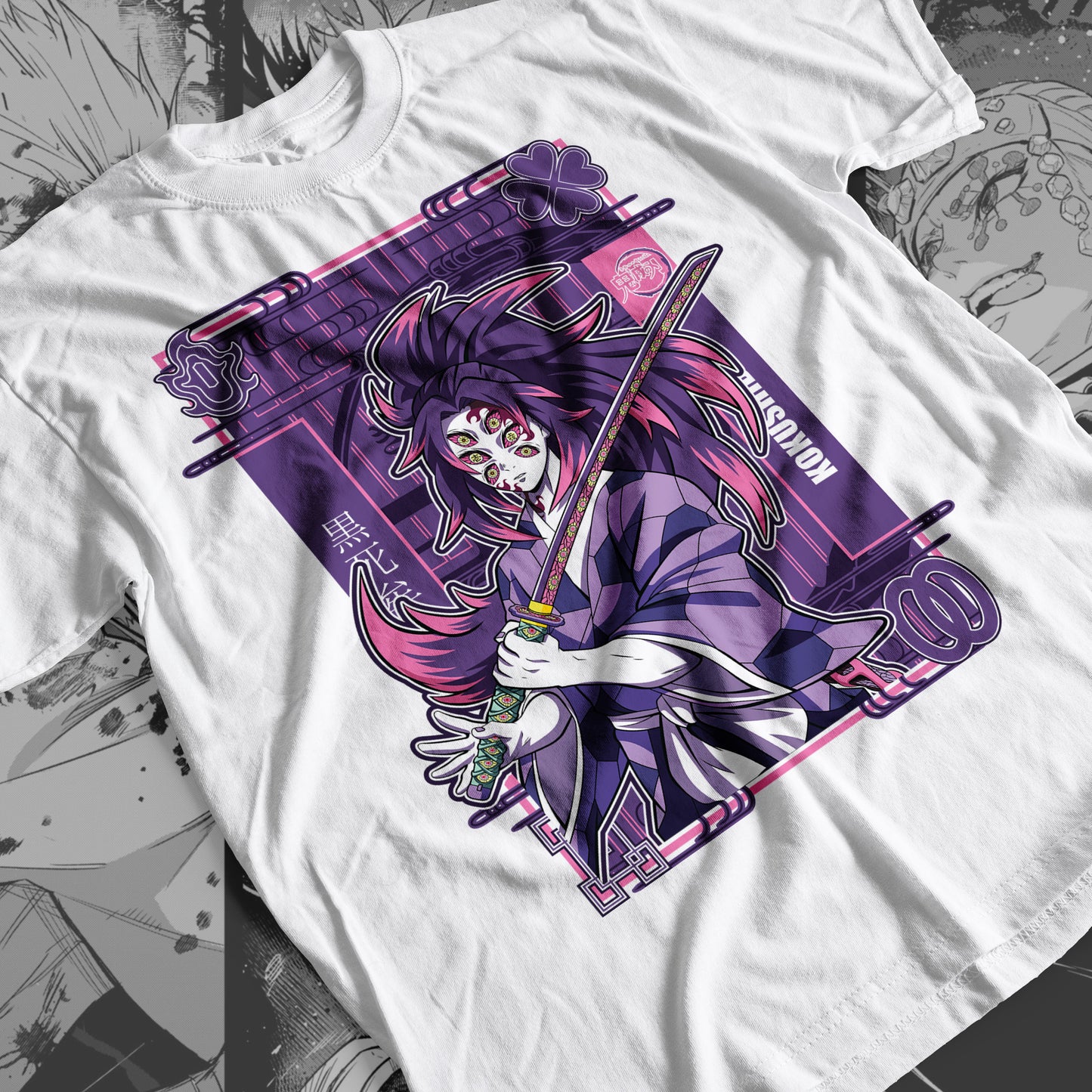 Demon Slayer - Kokushibo 02 Premium Anime Design, High Quality DTF Print, 100% Cotton Shirt