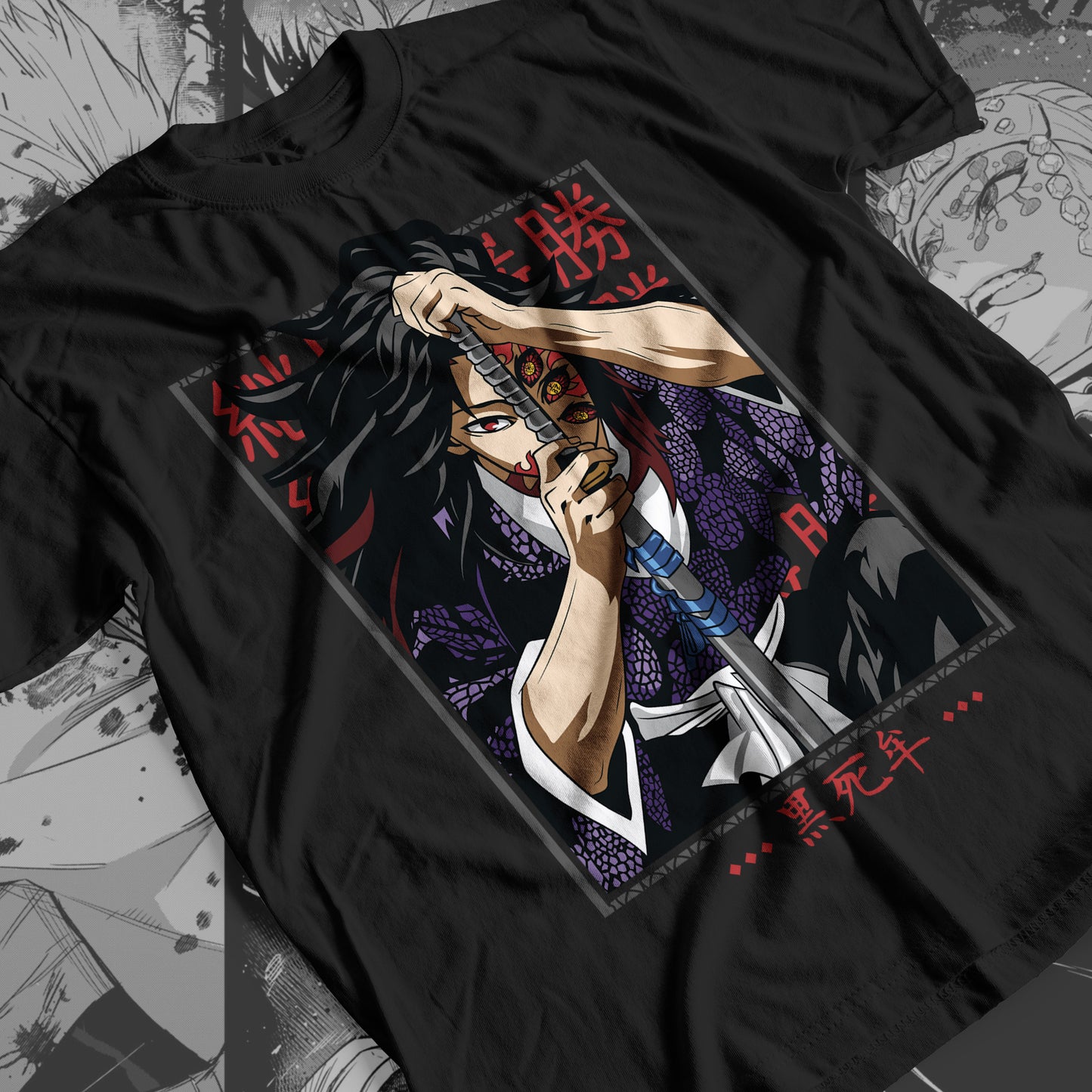 Demon Slayer - Kokushibo 04 Premium Anime Design, High Quality DTF Print, 100% Cotton Shirt