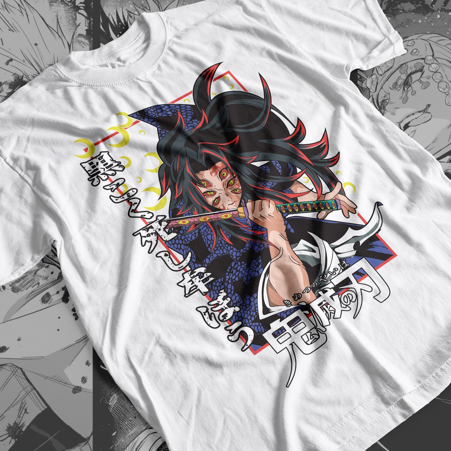 Demon Slayer - Kokushibo 05 Premium Anime Design, High Quality DTF Print, 100% Cotton Shirt