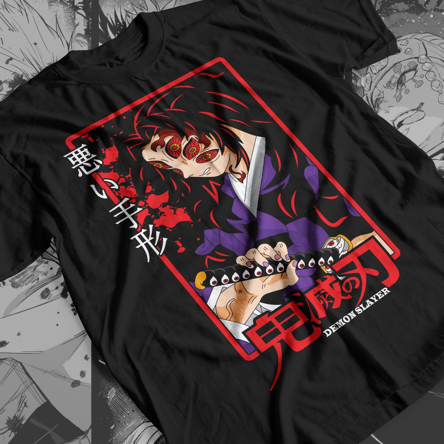 Demon Slayer - Kokushibo 06 Premium Anime Design, High Quality DTF Print, 100% Cotton Shirt