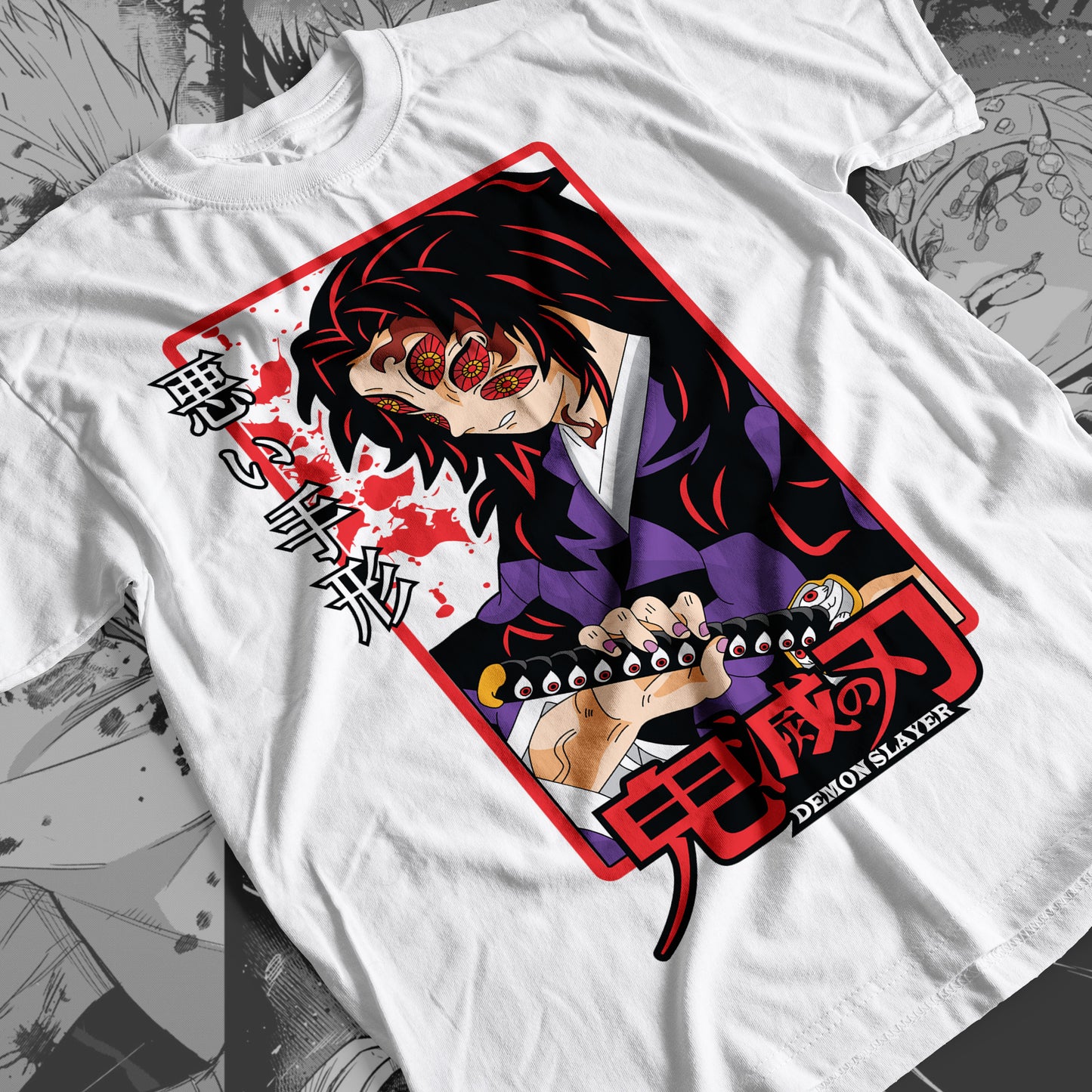 Demon Slayer - Kokushibo 06 Premium Anime Design, High Quality DTF Print, 100% Cotton Shirt
