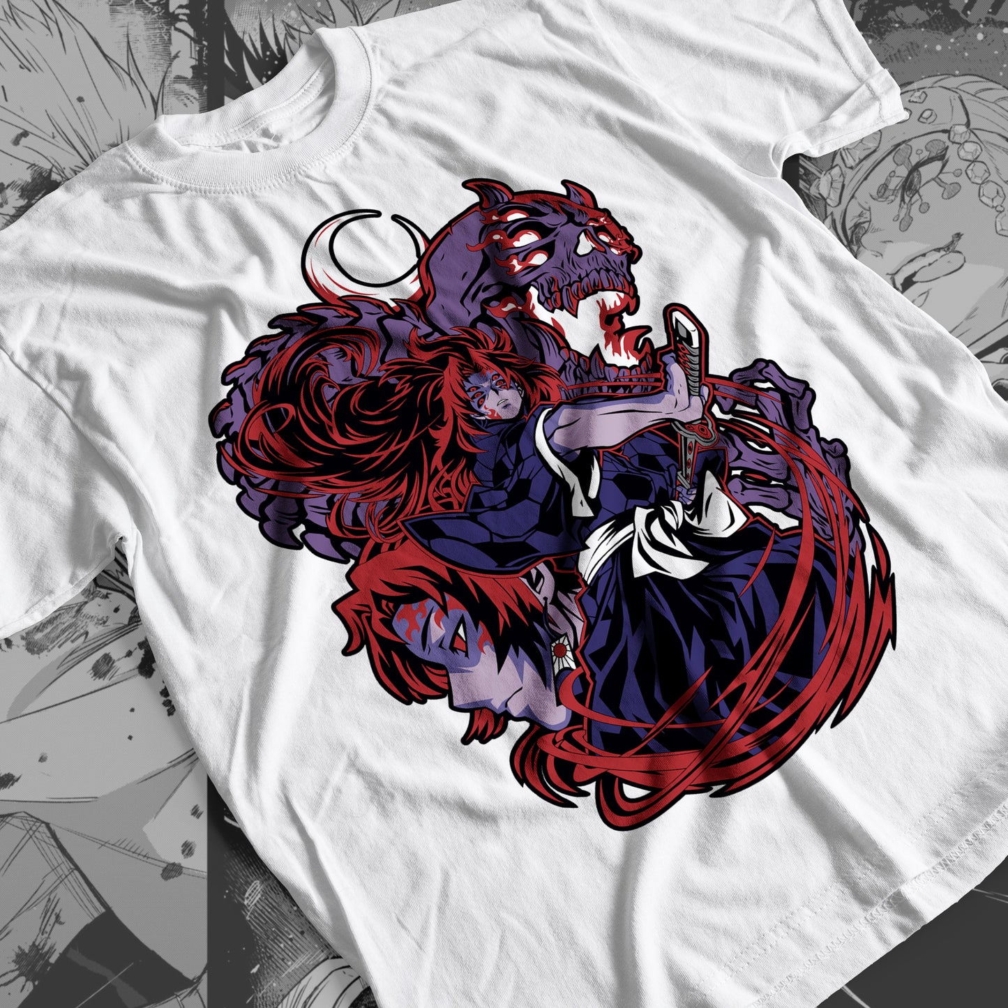 Demon Slayer - Kokushibo 07 Premium Anime Design, High Quality DTF Print, 100% Cotton Shirt