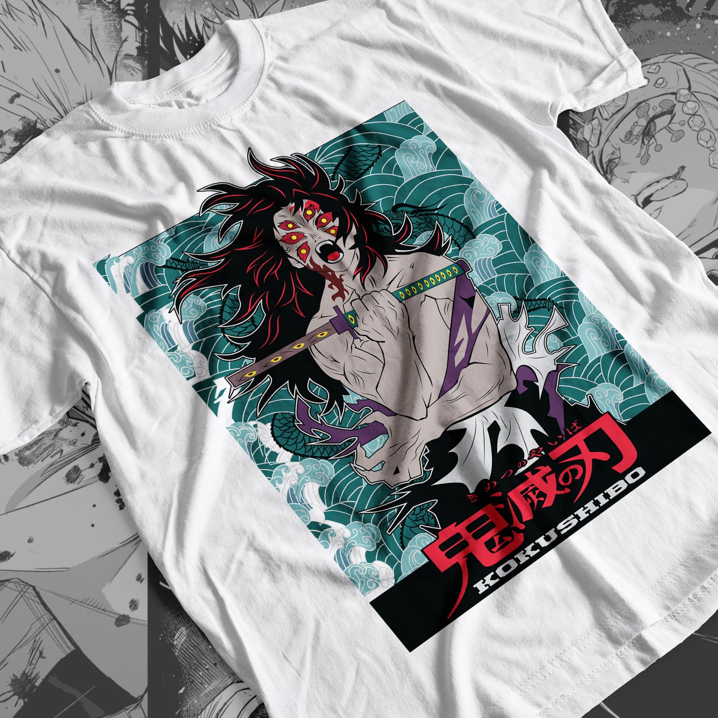 Demon Slayer - Kokushibo 08 Premium Anime Design, High Quality DTF Print, 100% Cotton Shirt