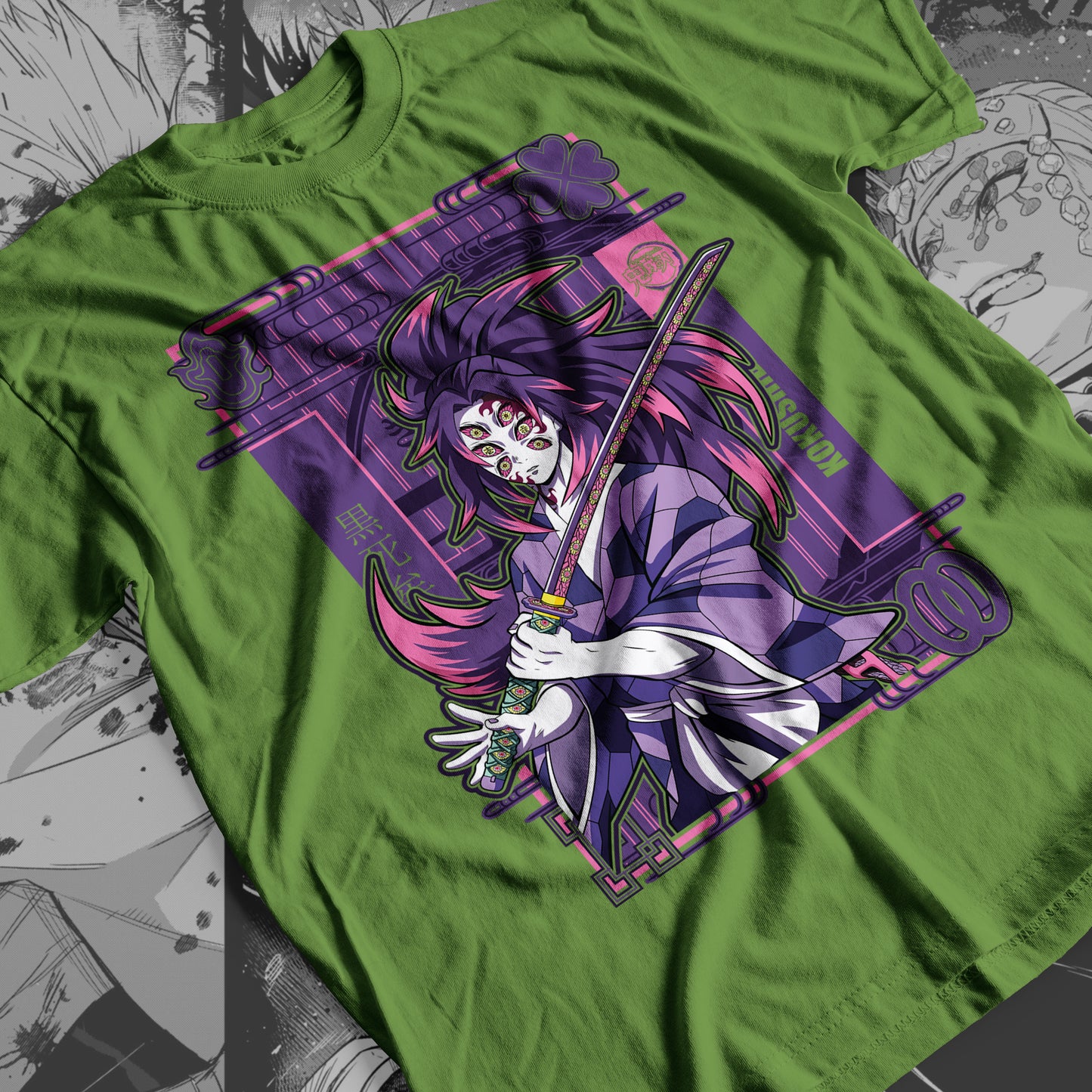 Demon Slayer - Kokushibo 02 Premium Anime Design, High Quality DTF Print, 100% Cotton Shirt