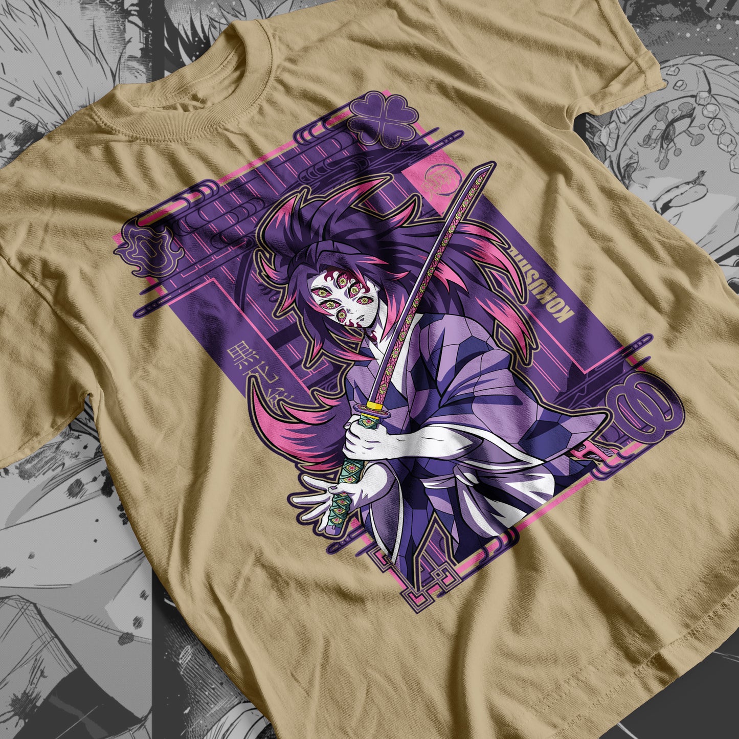 Demon Slayer - Kokushibo 02 Premium Anime Design, High Quality DTF Print, 100% Cotton Shirt