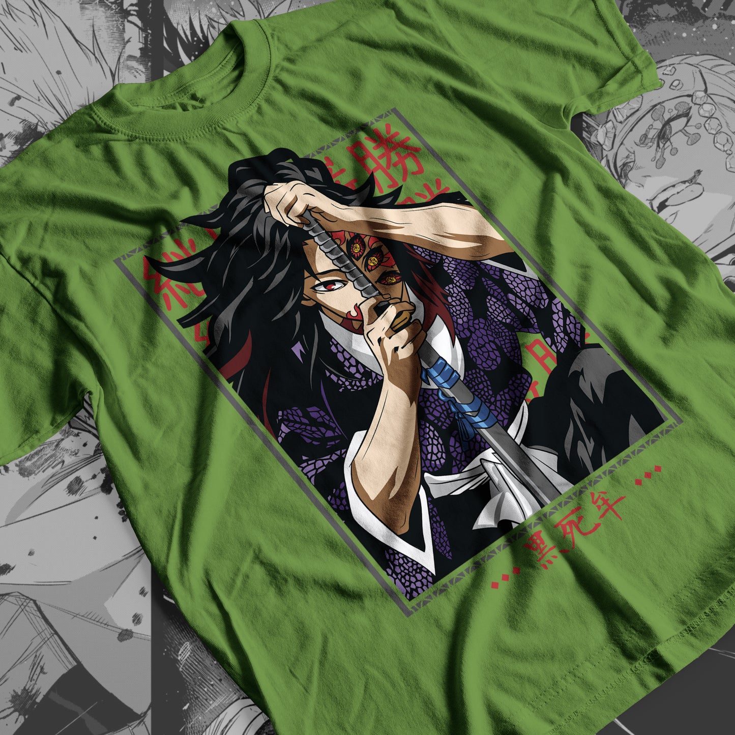 Demon Slayer - Kokushibo 04 Premium Anime Design, High Quality DTF Print, 100% Cotton Shirt