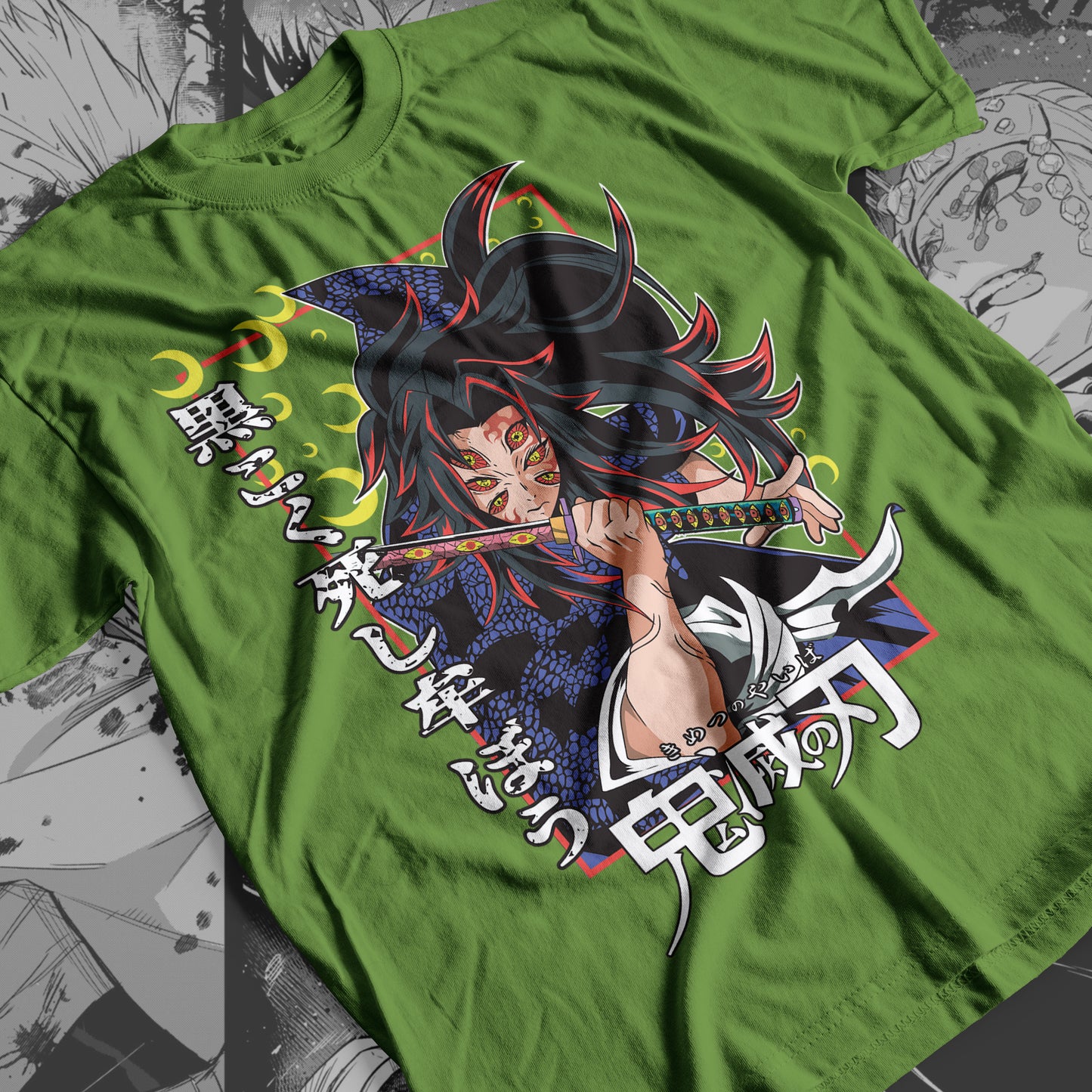 Demon Slayer - Kokushibo 05 Premium Anime Design, High Quality DTF Print, 100% Cotton Shirt