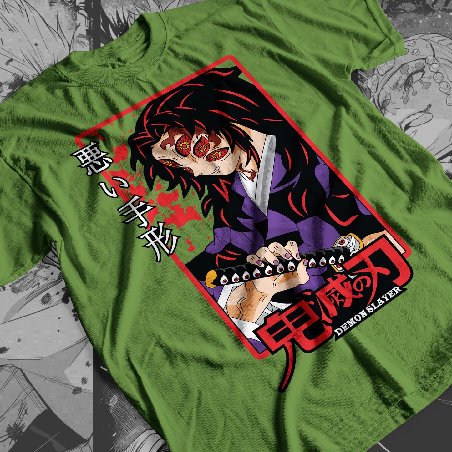 Demon Slayer - Kokushibo 06 Premium Anime Design, High Quality DTF Print, 100% Cotton Shirt