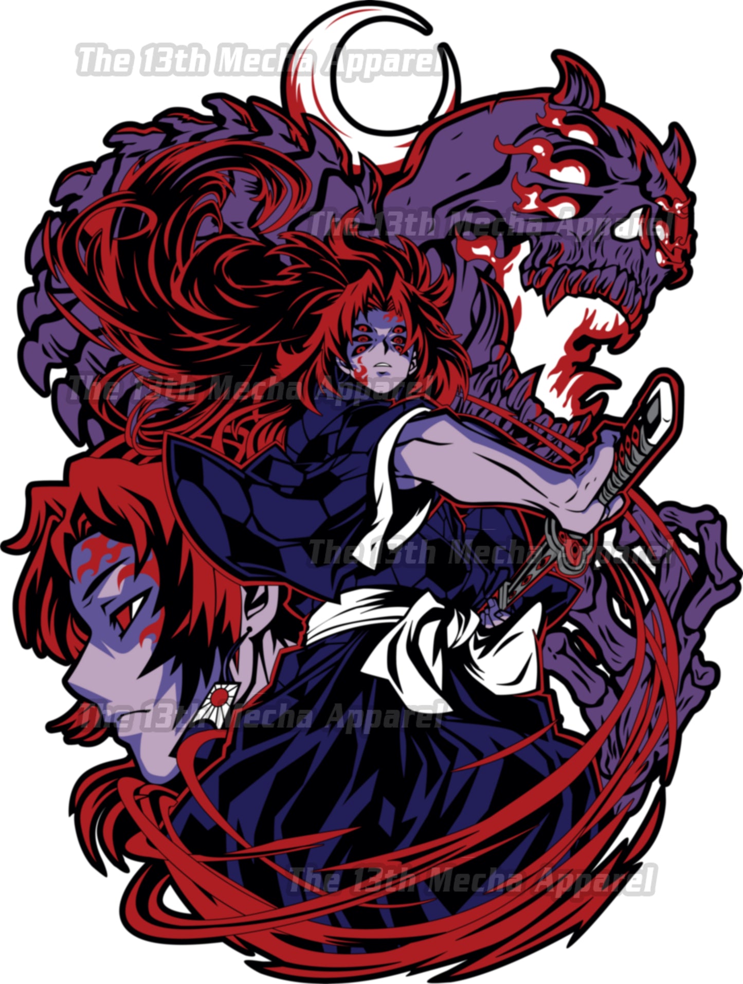 Demon Slayer - Kokushibo 07 Premium Anime Design, High Quality DTF Print, 100% Cotton Shirt