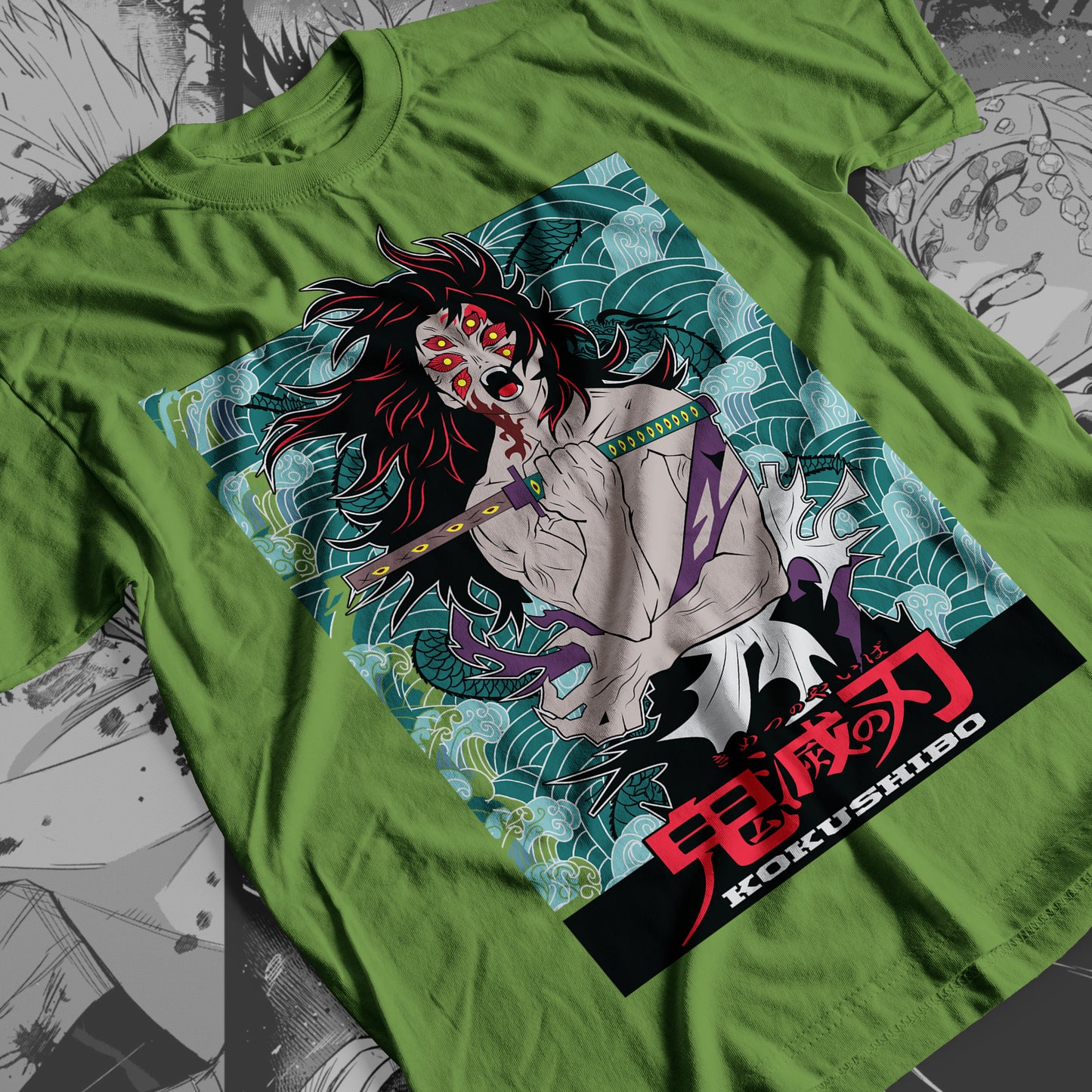 Demon Slayer - Kokushibo 08 Premium Anime Design, High Quality DTF Print, 100% Cotton Shirt