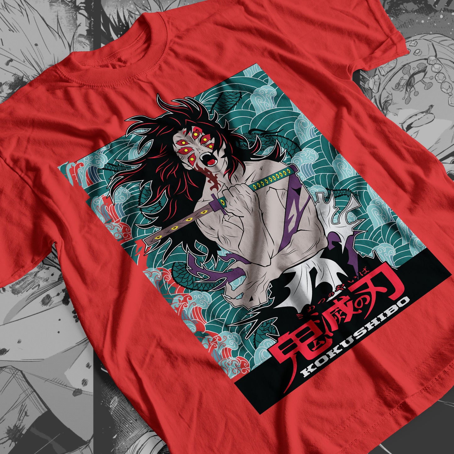 Demon Slayer - Kokushibo 08 Premium Anime Design, High Quality DTF Print, 100% Cotton Shirt