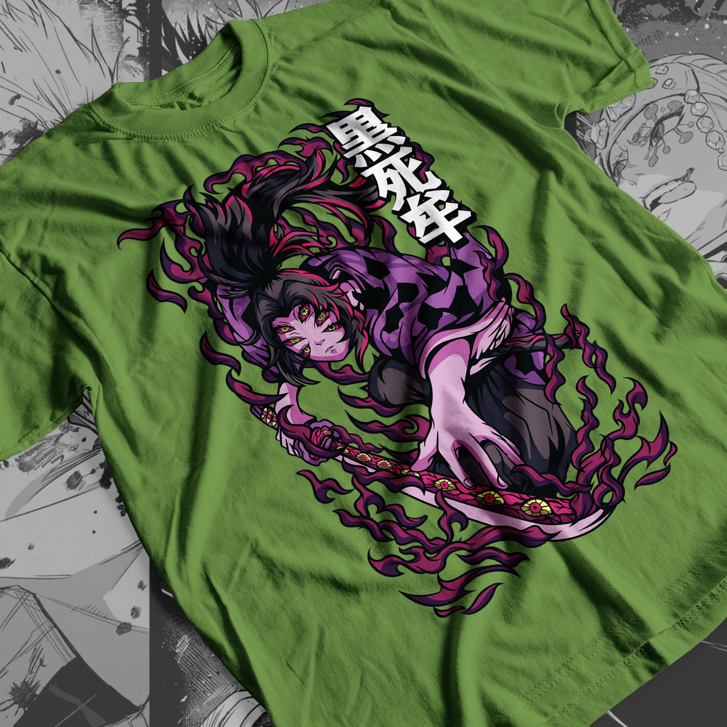 Demon Slayer - Kokushibo 03 Premium Anime Design, High Quality DTF Print, 100% Cotton Shirt