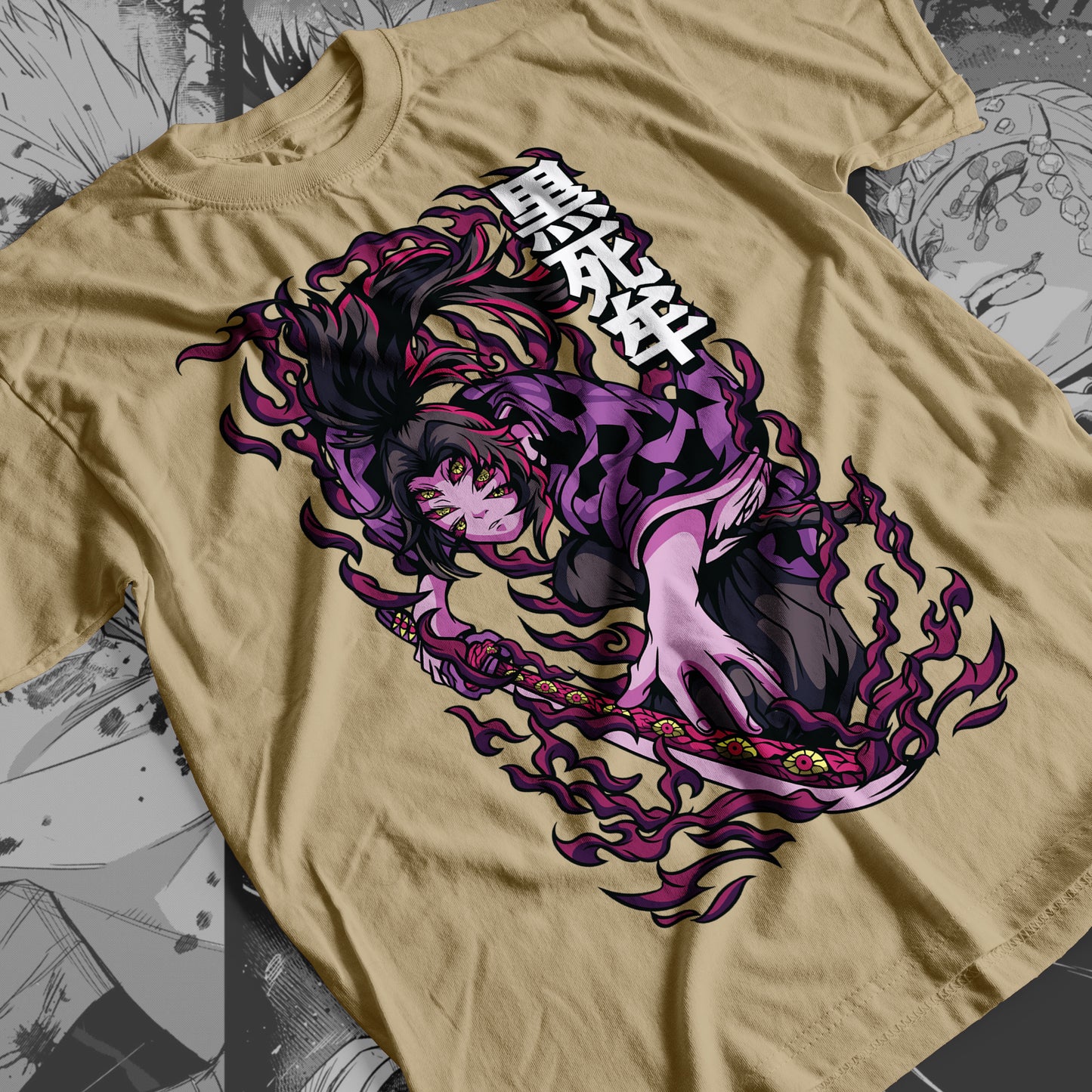 Demon Slayer - Kokushibo 03 Premium Anime Design, High Quality DTF Print, 100% Cotton Shirt