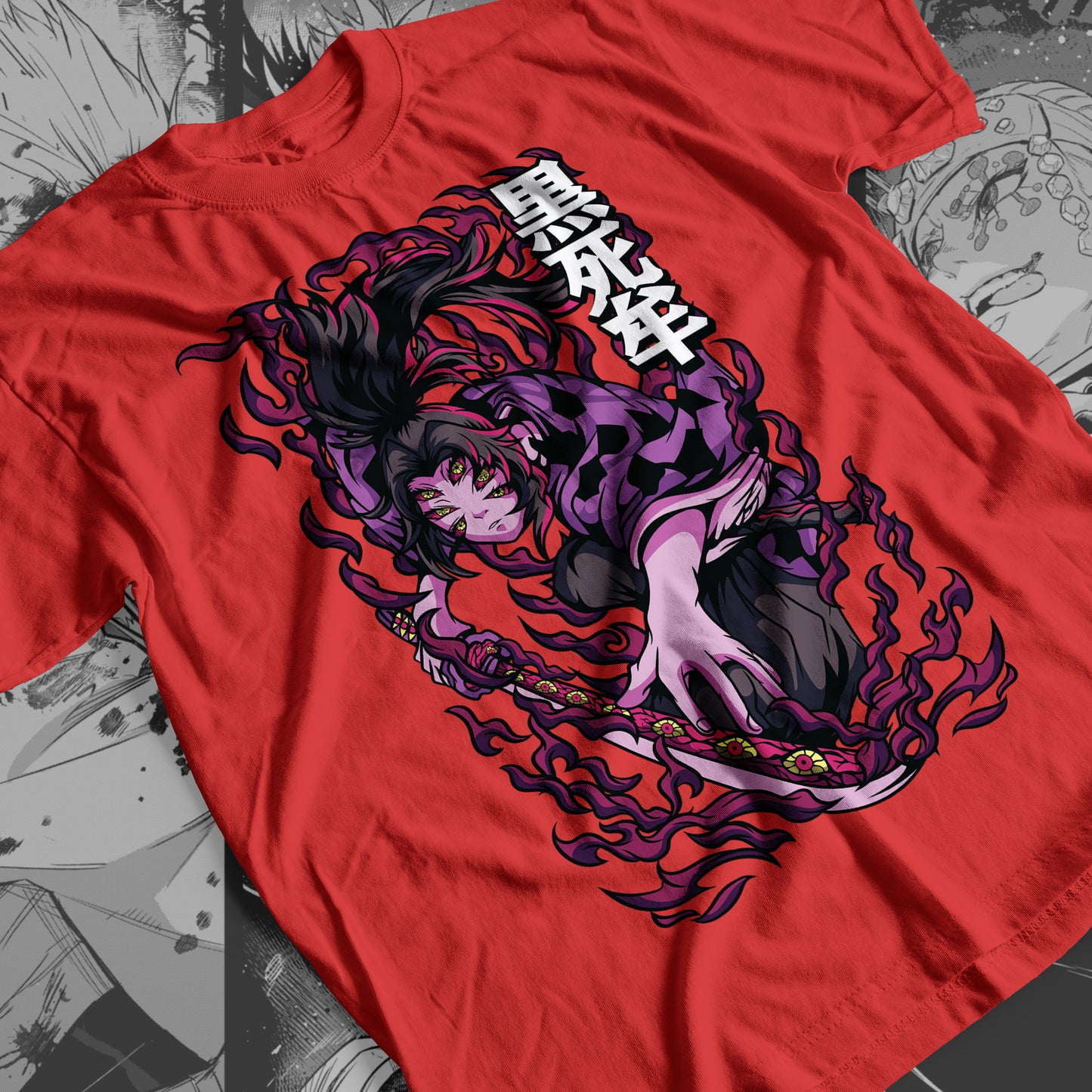 Demon Slayer - Kokushibo 03 Premium Anime Design, High Quality DTF Print, 100% Cotton Shirt