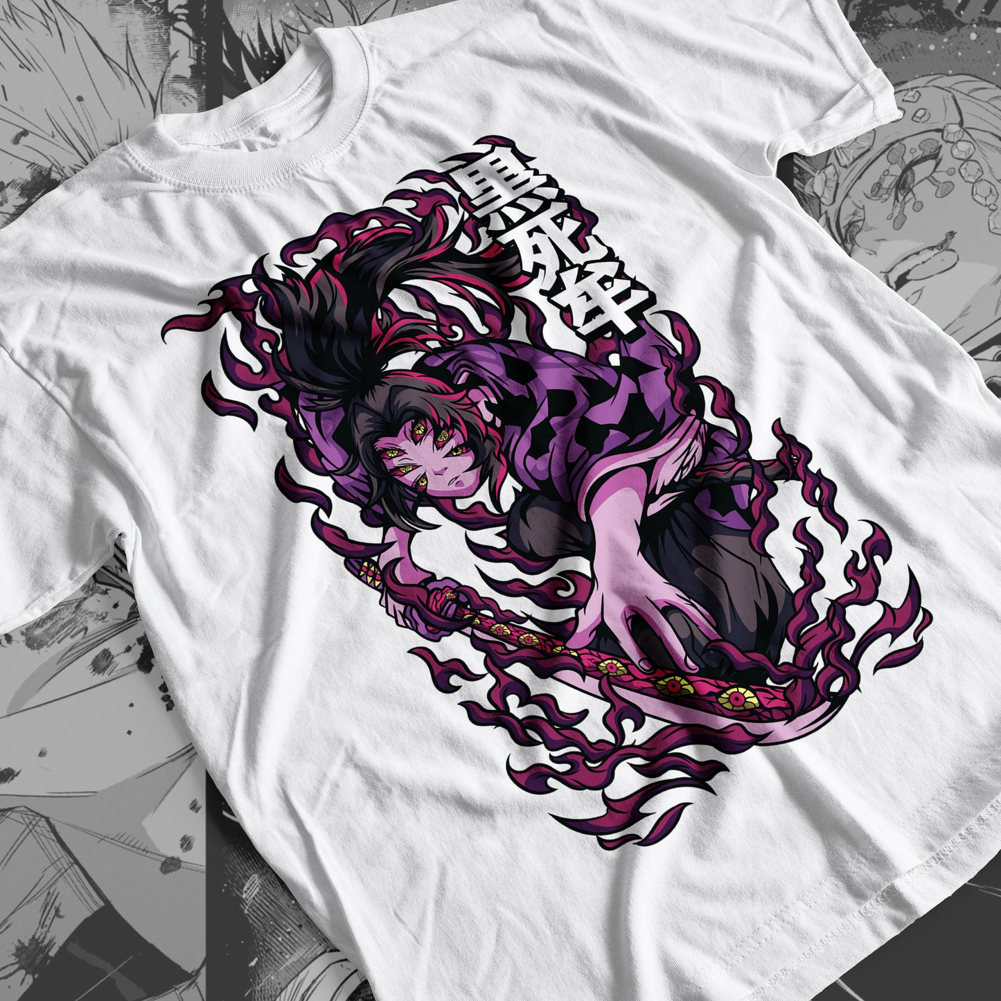 Demon Slayer - Kokushibo 03 Premium Anime Design, High Quality DTF Print, 100% Cotton Shirt