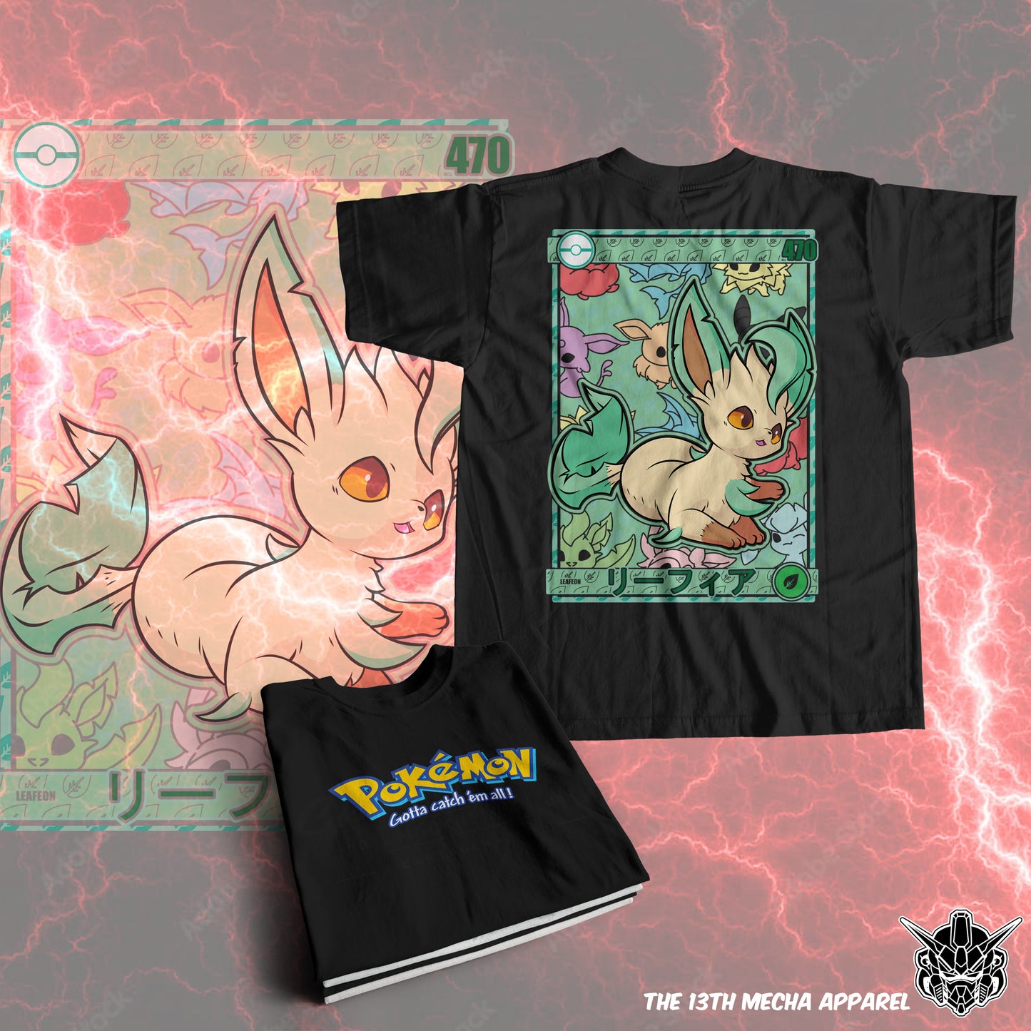 Pokemon - Leafeon 01 Premium Anime Design, High Quality DTF Print, 100% Cotton Shirt