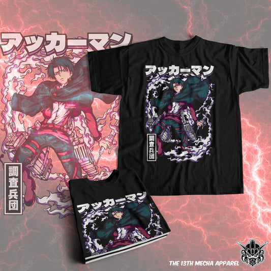 Attack on Titan - Levi Ackerman 02 Premium Anime Design, High Quality DTF Print, 100% Cotton Shirt