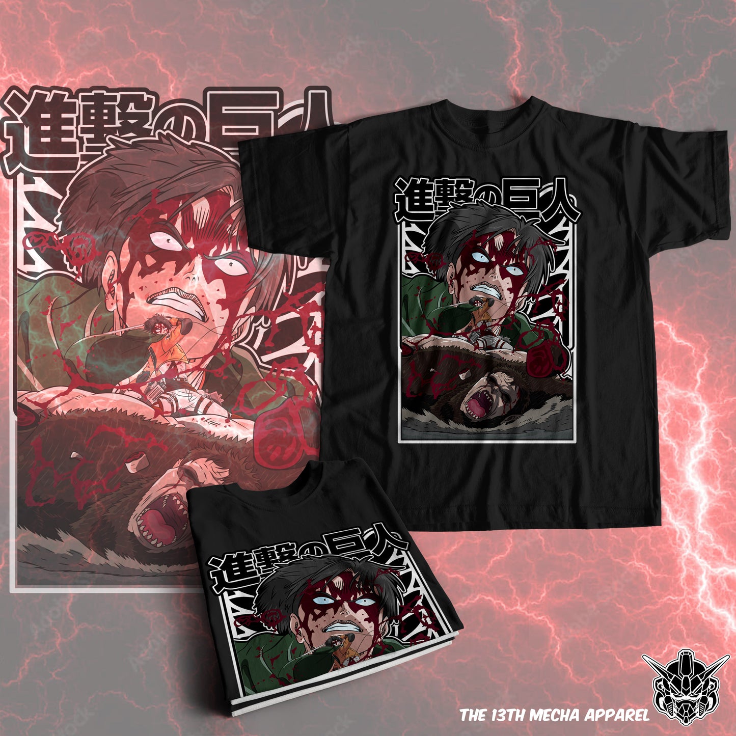 Attack on Titan - Levi Ackerman 03 Premium Anime Design, High Quality DTF Print, 100% Cotton Shirt