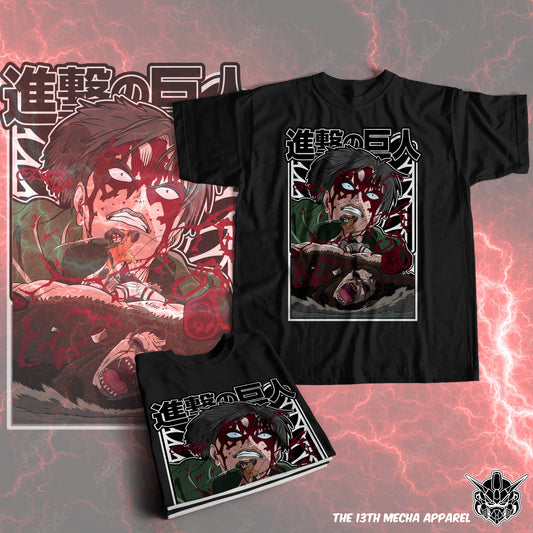 Attack on Titan - Levi Ackerman 03 Premium Anime Design, High Quality DTF Print, 100% Cotton Shirt