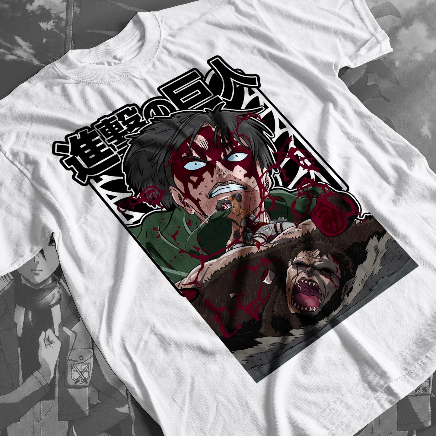 Attack on Titan - Levi Ackerman 03 Premium Anime Design, High Quality DTF Print, 100% Cotton Shirt