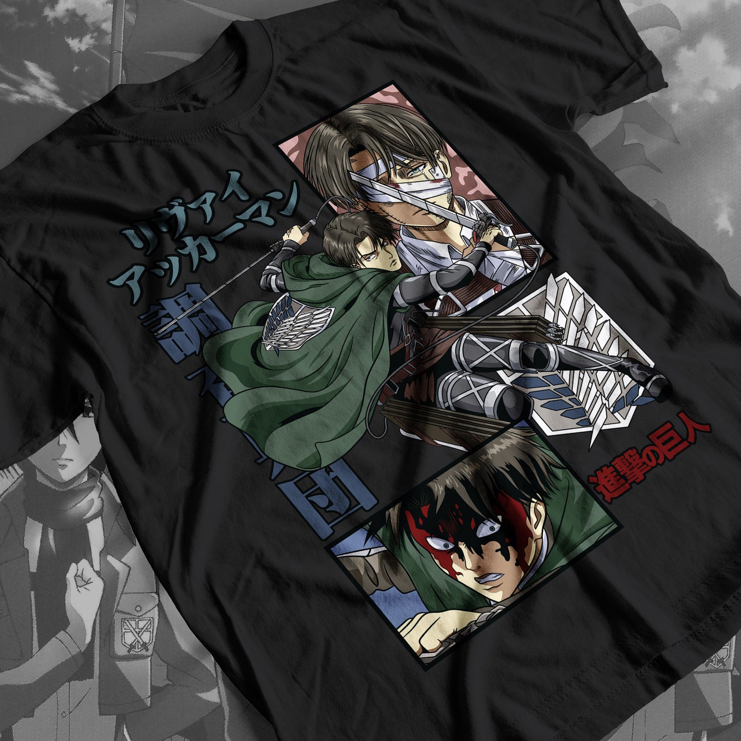 Attack on Titan - Levi Ackerman 04 Premium Anime Design, High Quality DTF Print, 100% Cotton Shirt