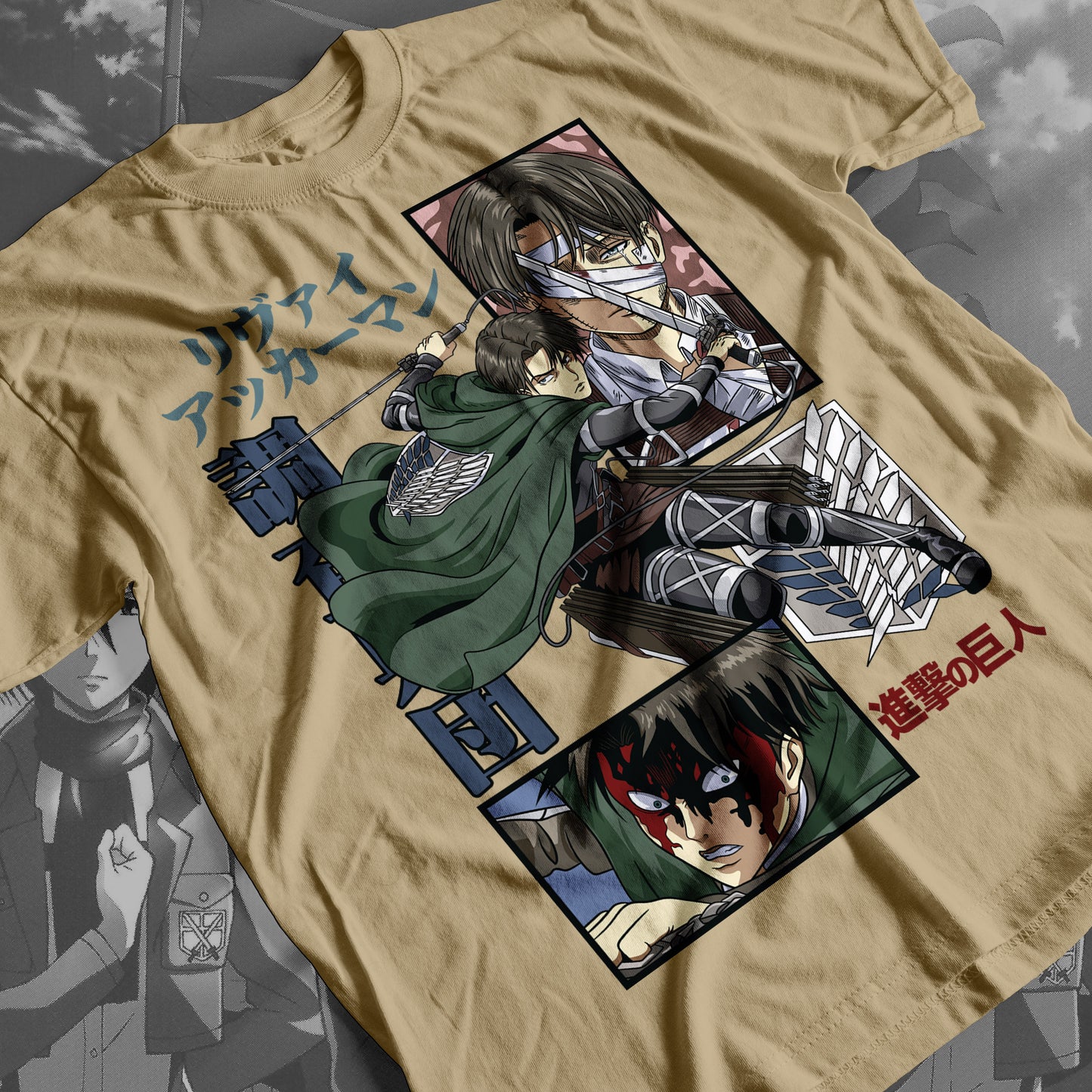 Attack on Titan - Levi Ackerman 04 Premium Anime Design, High Quality DTF Print, 100% Cotton Shirt