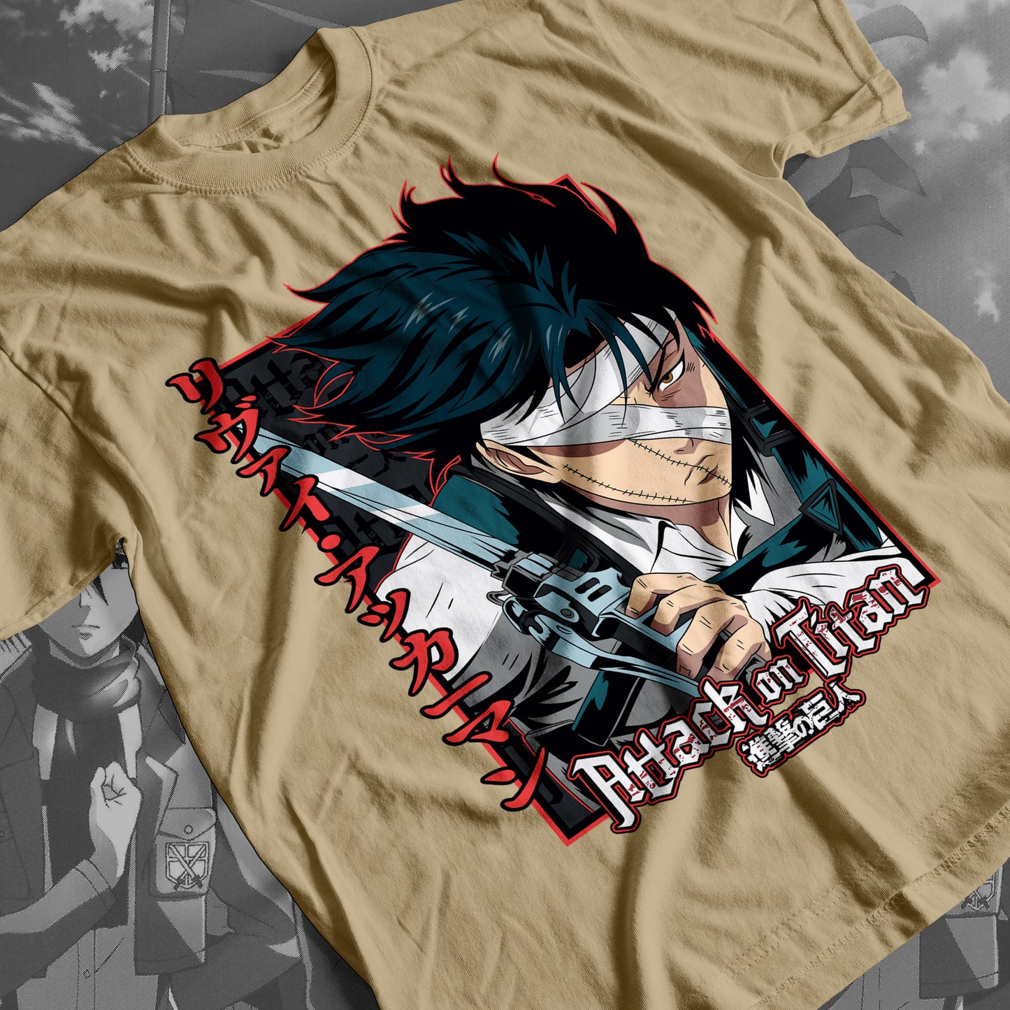 Attack on Titan - Levi Ackerman 01 Premium Anime Design, High Quality DTF Print, 100% Cotton Shirt