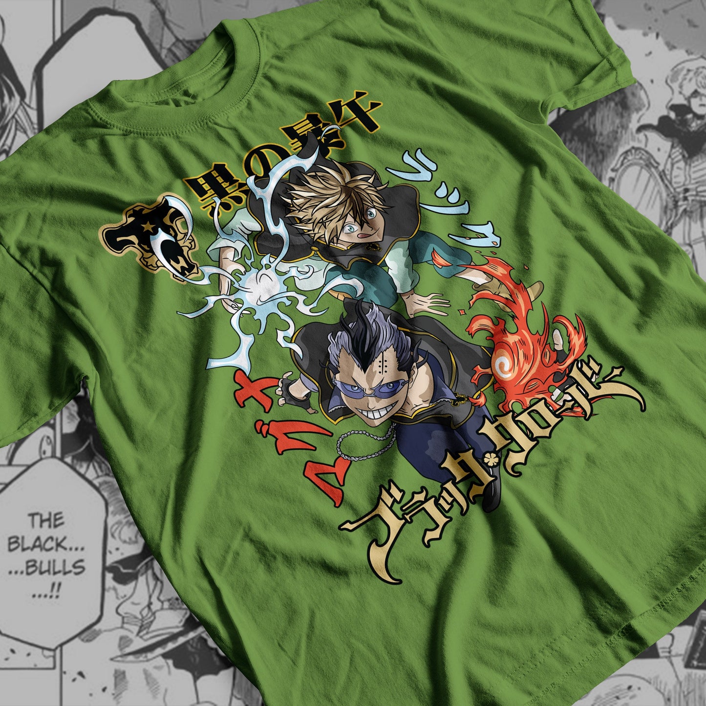 Black Clover - Lucky and Magna 01  Premium Anime Design, High Quality DTF Print, 100% Cotton Shirt