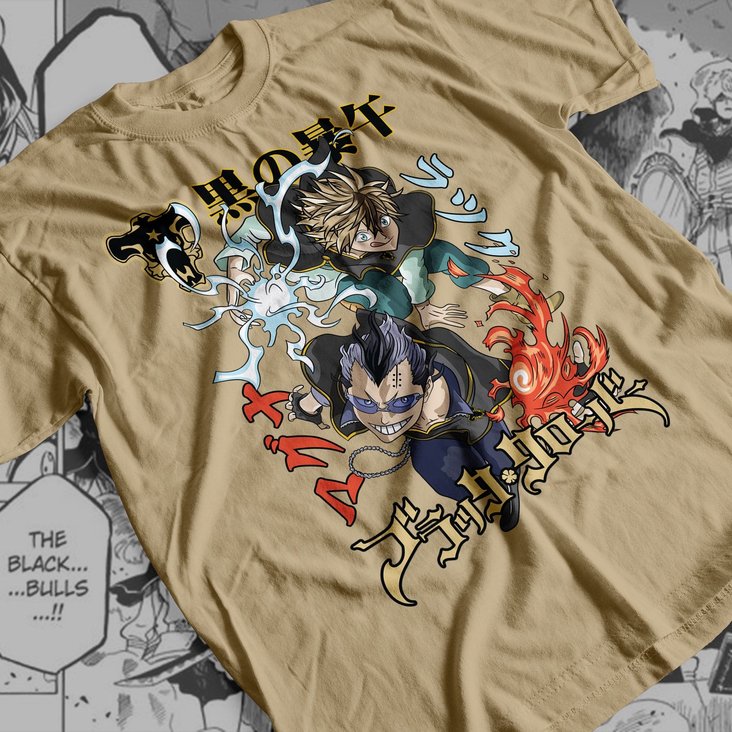 Black Clover - Lucky and Magna 01  Premium Anime Design, High Quality DTF Print, 100% Cotton Shirt