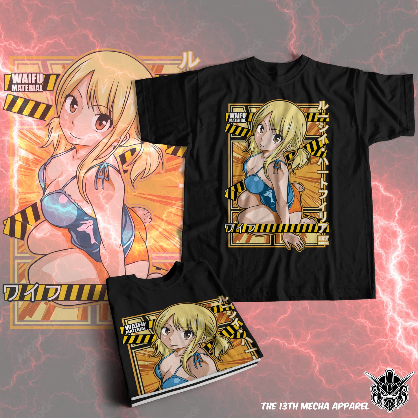 Waifu - Lucy Premium Anime Design, High Quality DTF Print, 100% Cotton Shirt