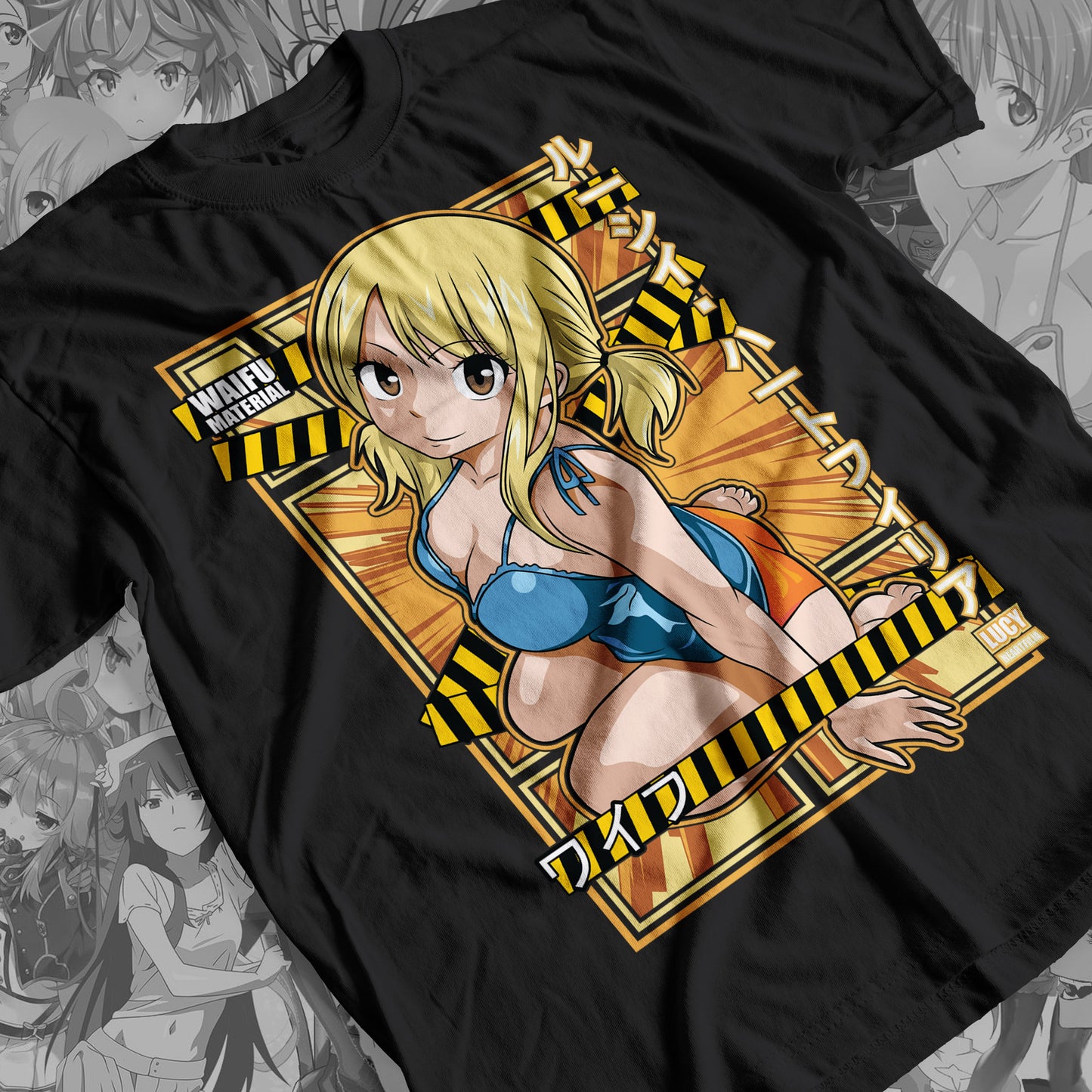 Waifu - Lucy Premium Anime Design, High Quality DTF Print, 100% Cotton Shirt